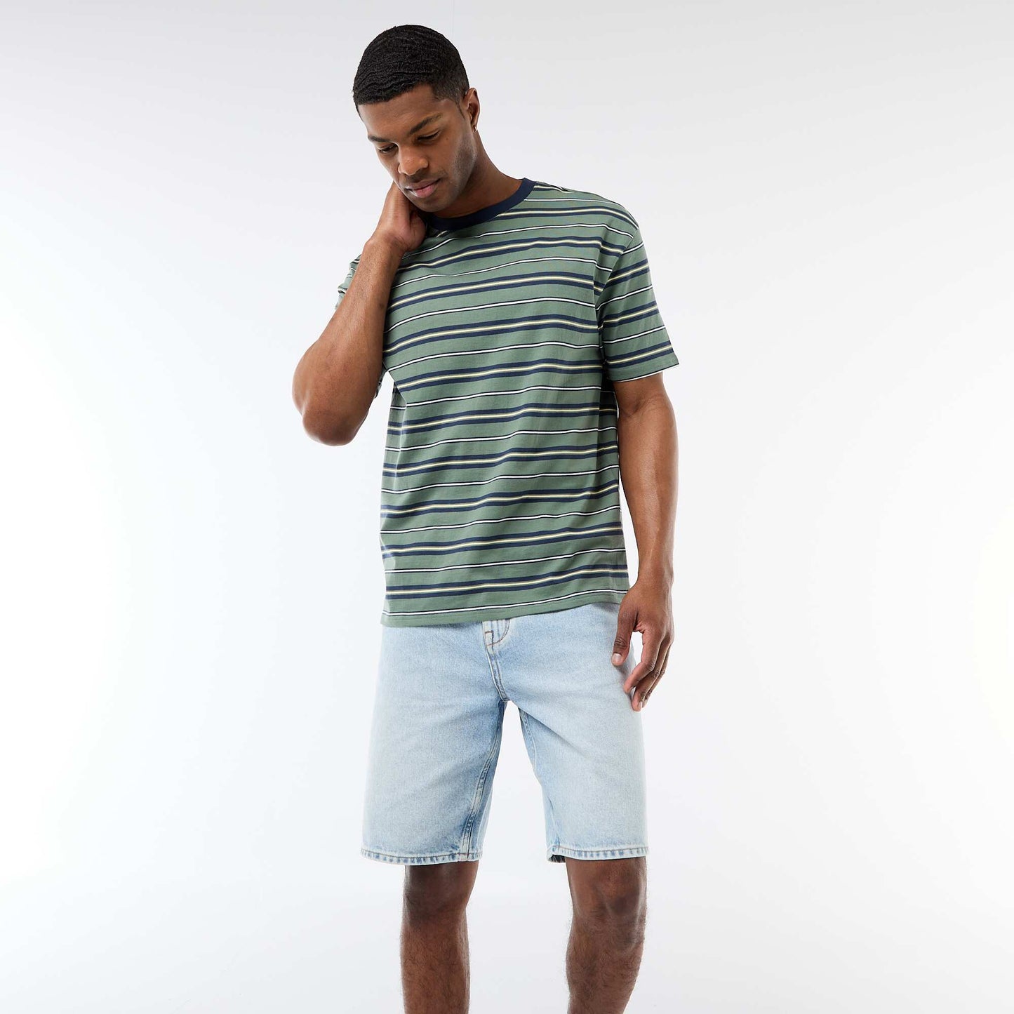 Striped Basic T-Shirt GREEN