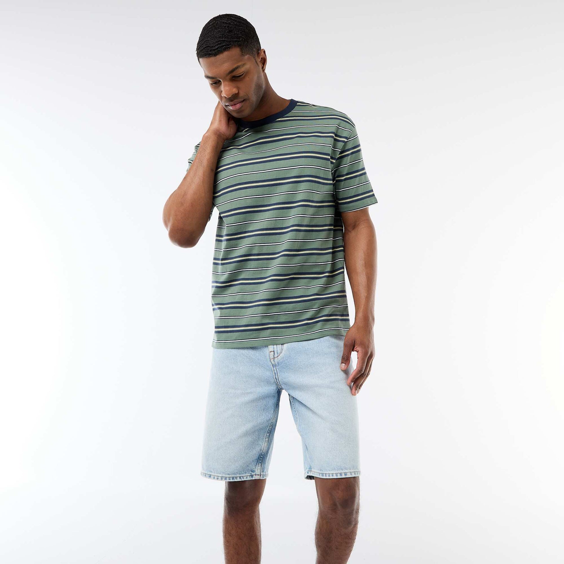 Striped Basic T-Shirt GREEN