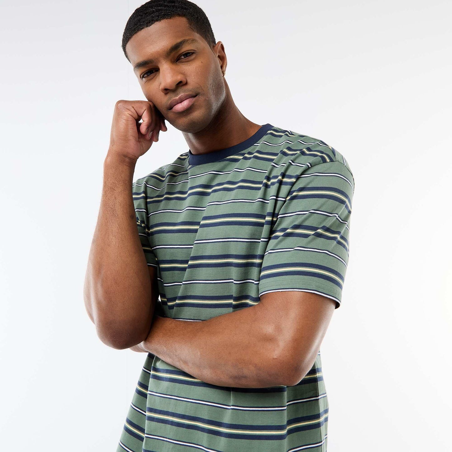 Striped Basic T-Shirt GREEN