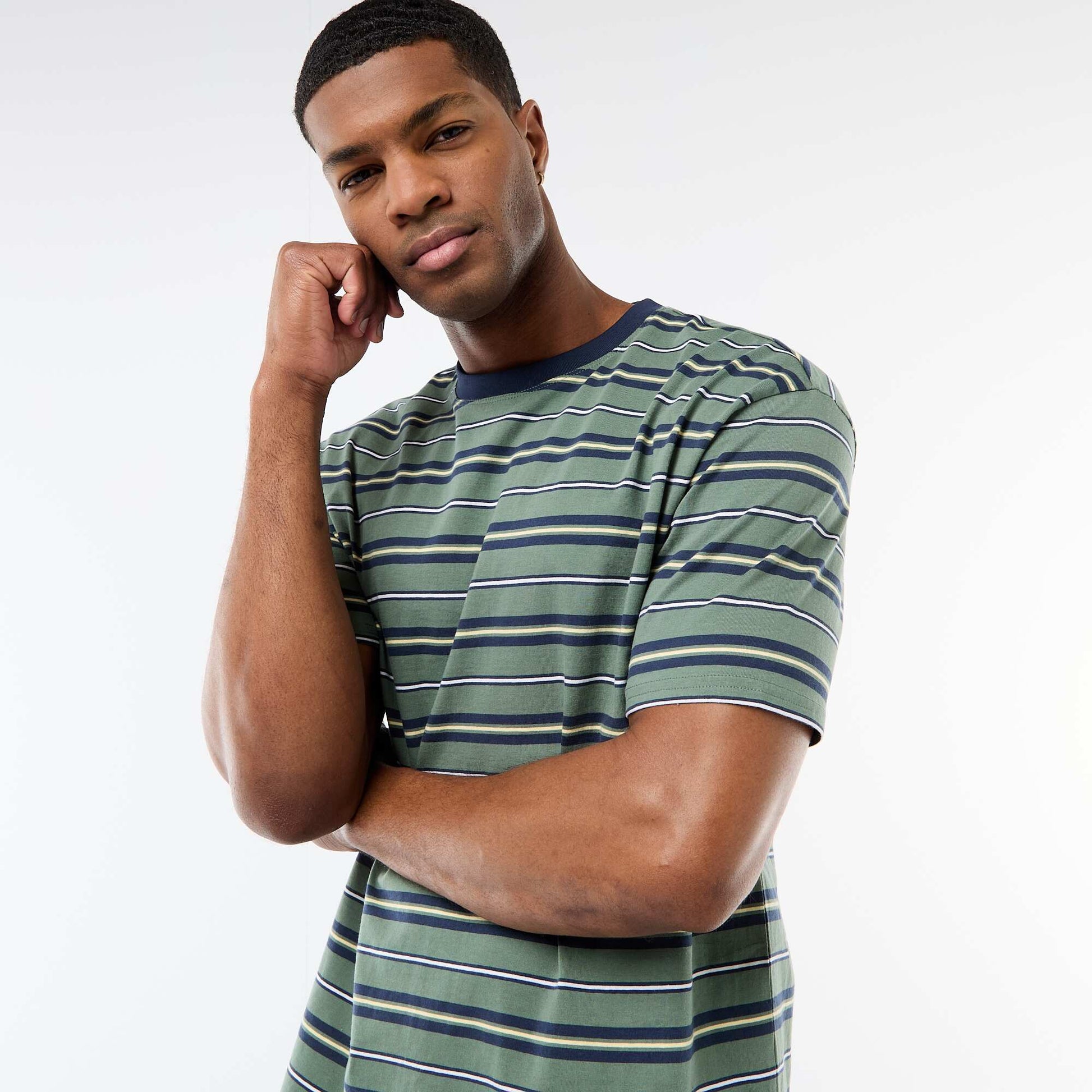 Striped Basic T-Shirt GREEN