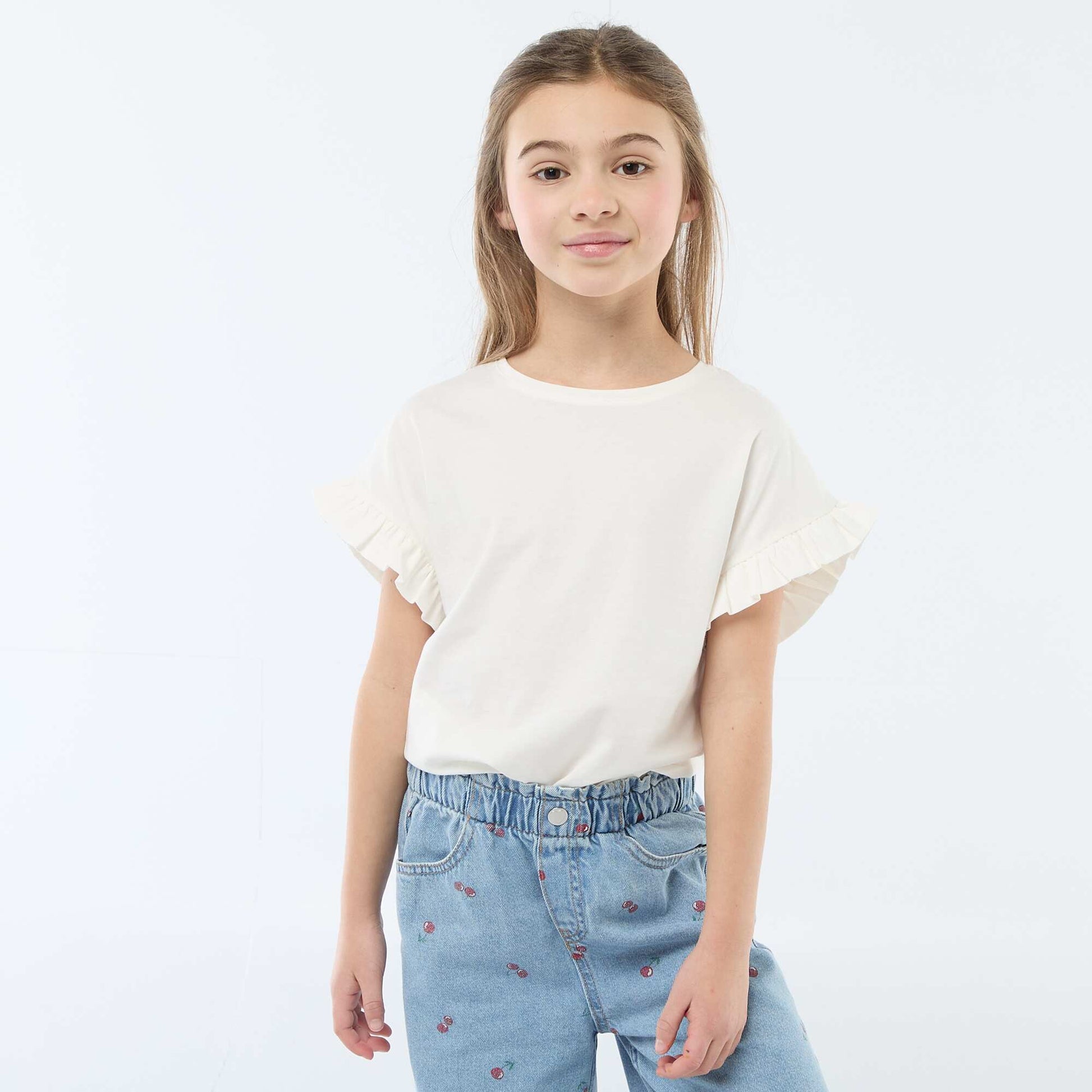 Flutter Sleeve T-shirt WHITE