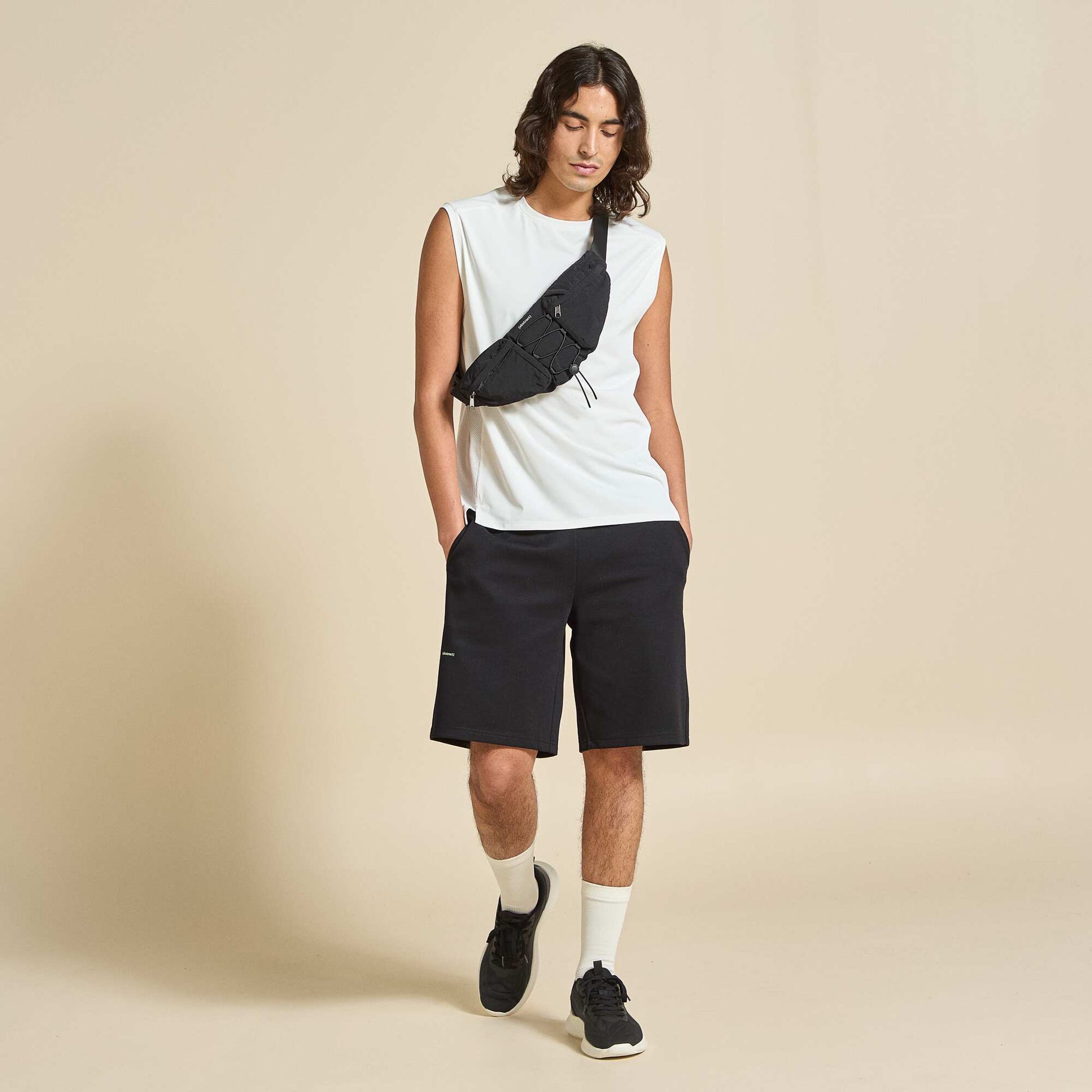 Sports Tank Top with Mesh Sides WHITE