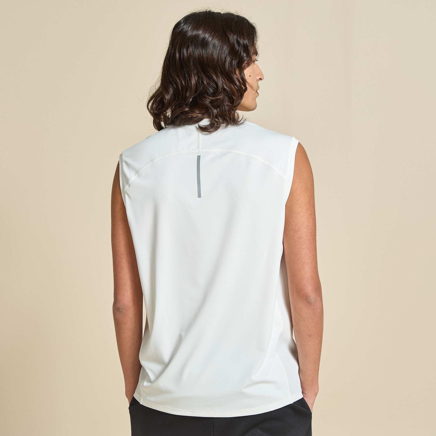 Sports Tank Top with Mesh Sides WHITE