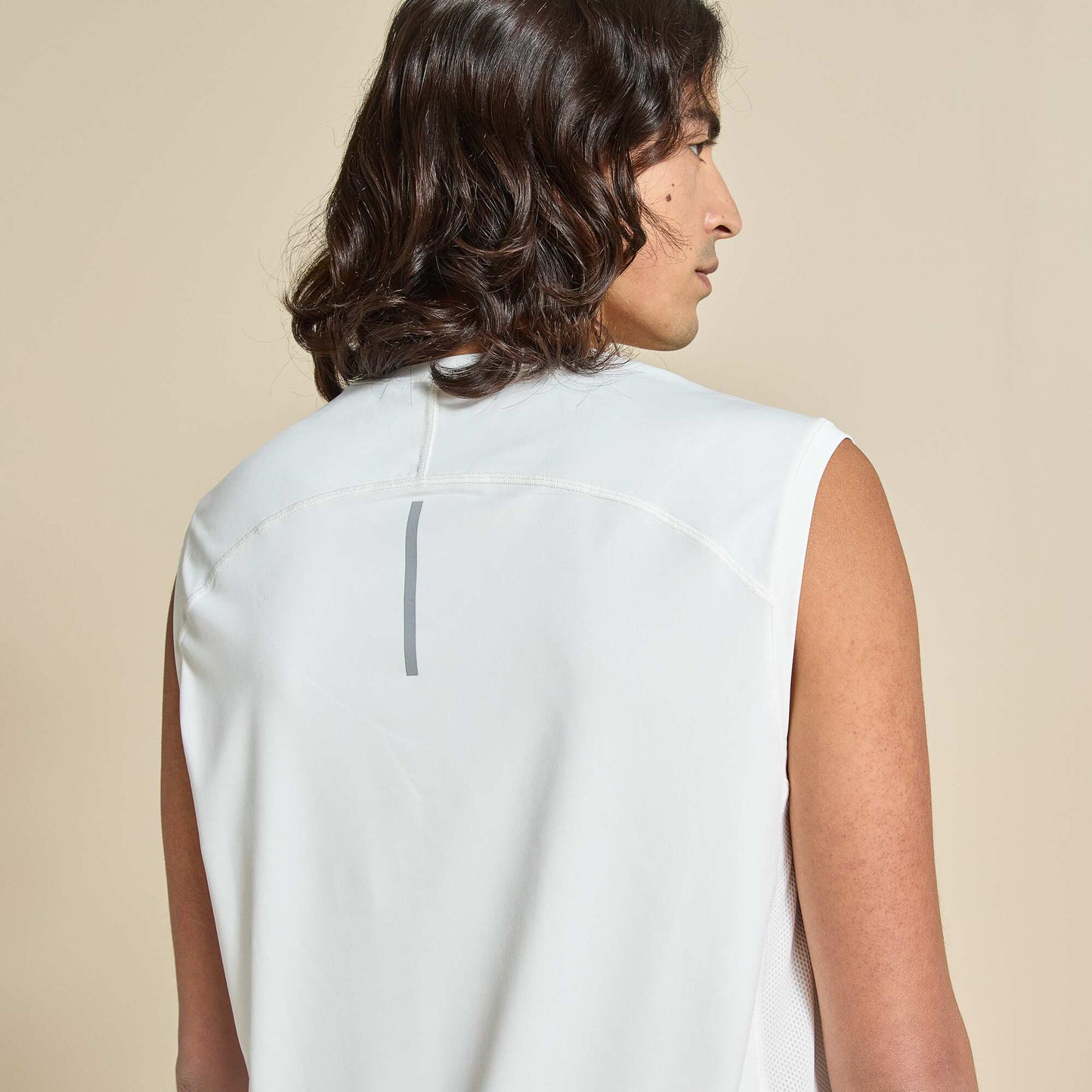 Sports Tank Top with Mesh Sides WHITE