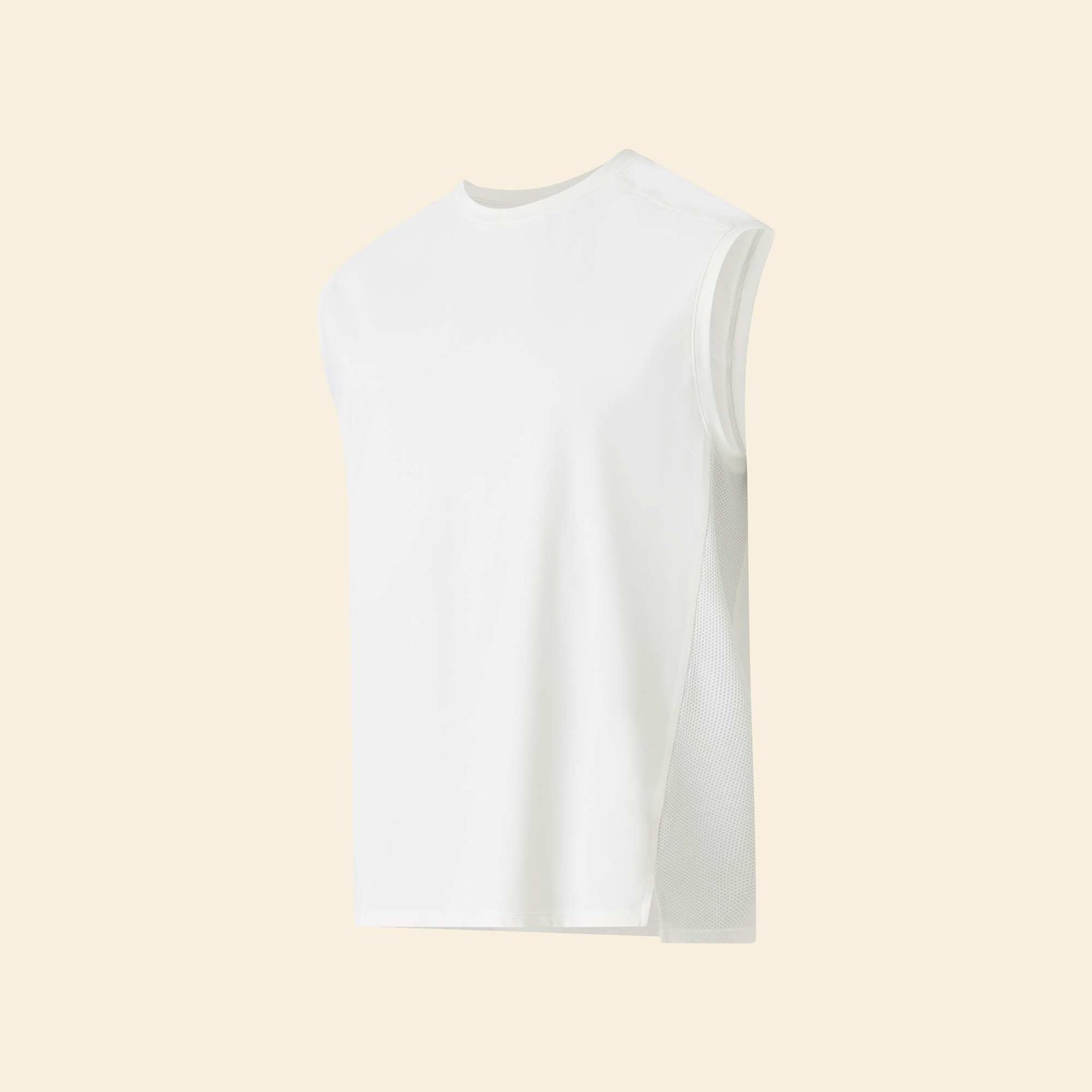 Sports Tank Top with Mesh Sides WHITE