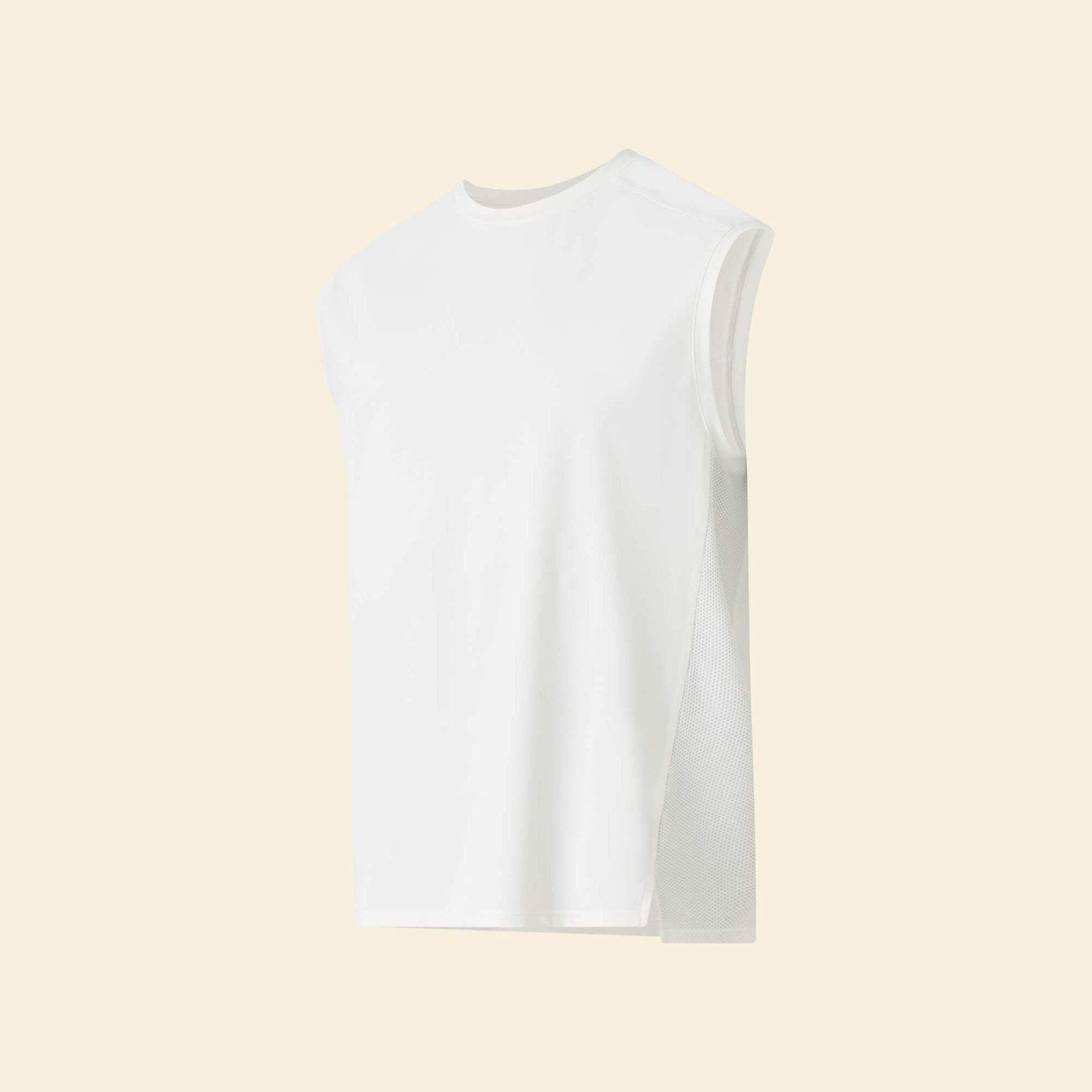 Sports Tank Top with Mesh Sides WHITE