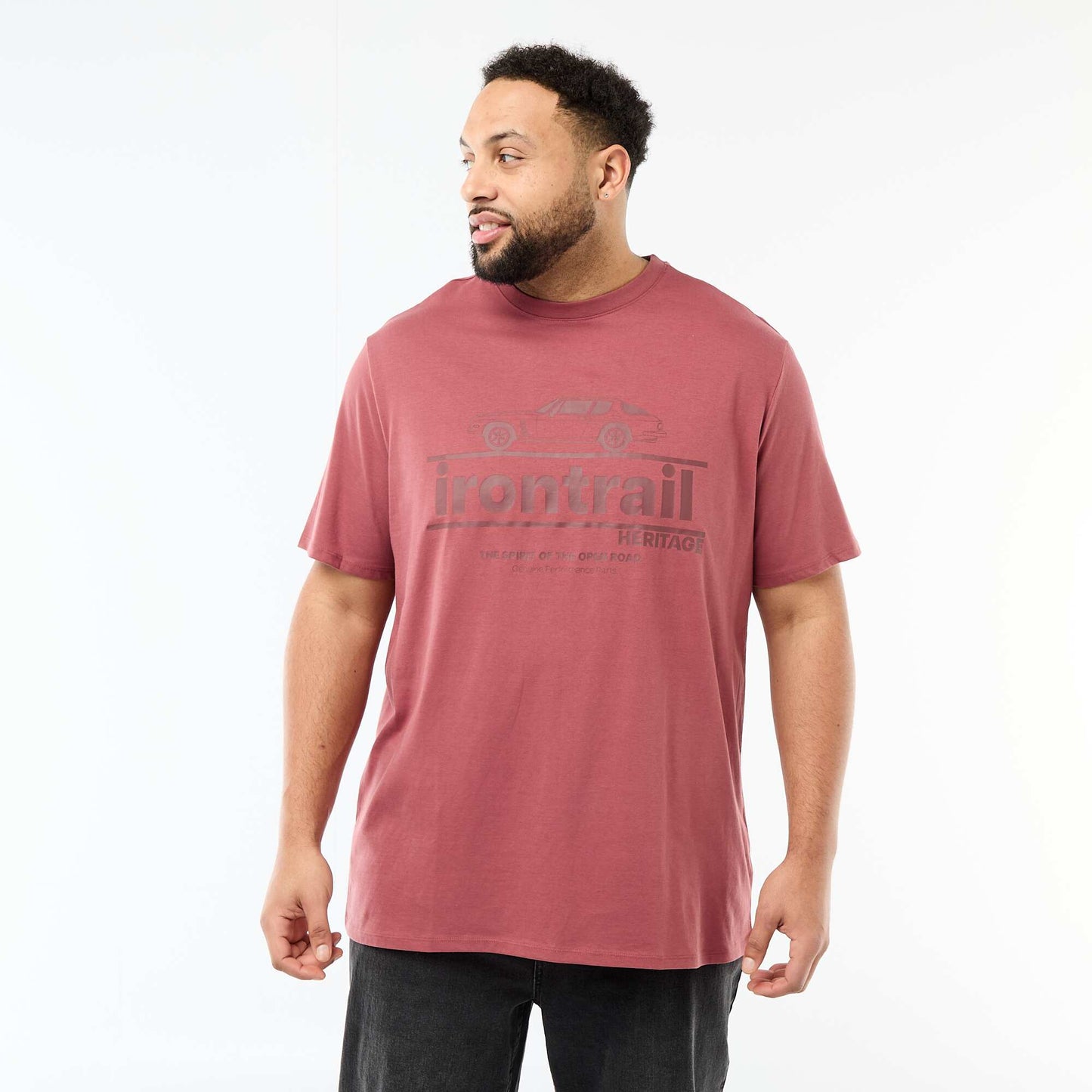 Printed Short-Sleeve Crew Neck T-Shirt RED
