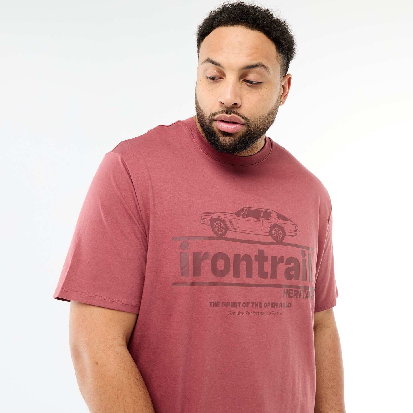 Printed Short-Sleeve Crew Neck T-Shirt RED
