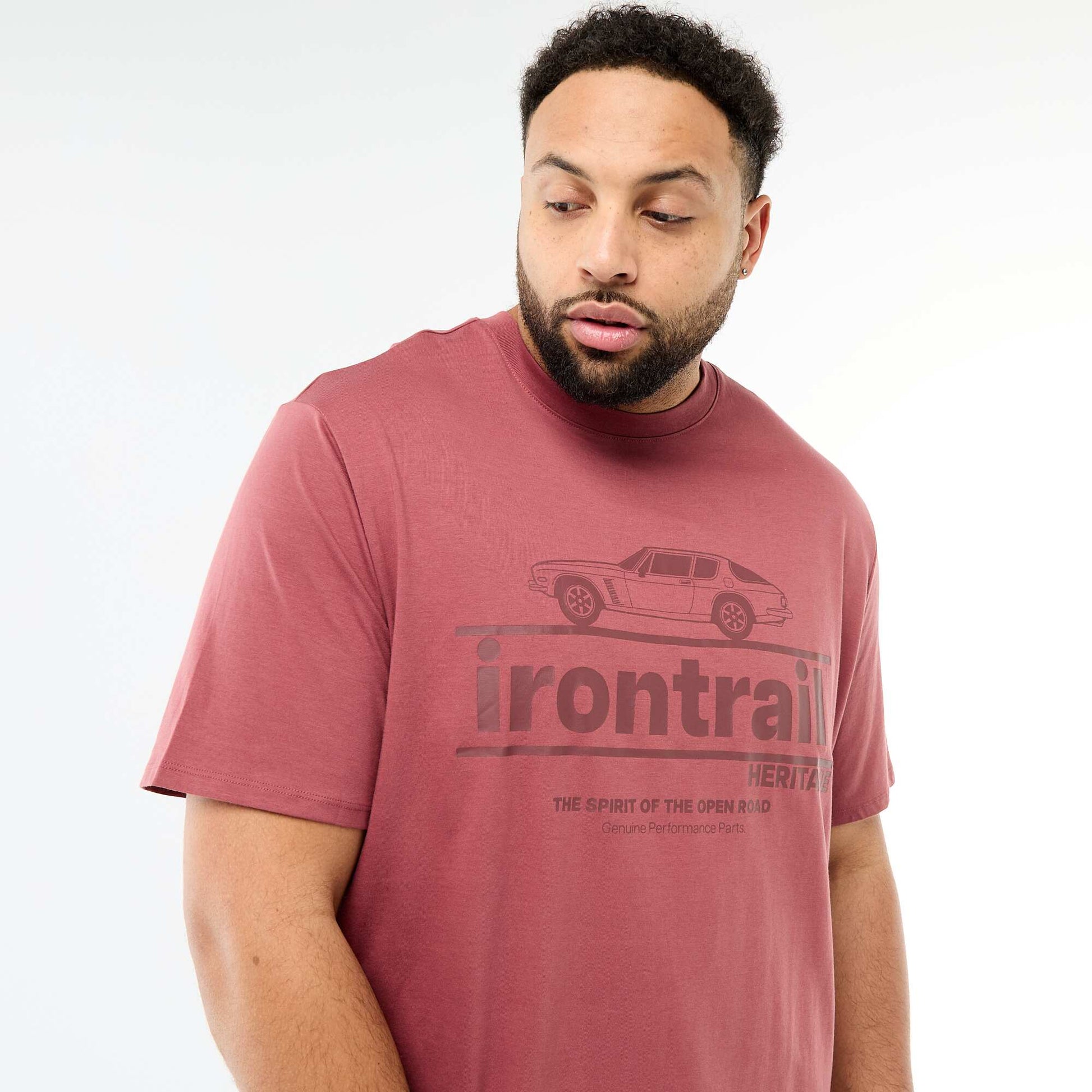 Printed Short-Sleeve Crew Neck T-Shirt RED