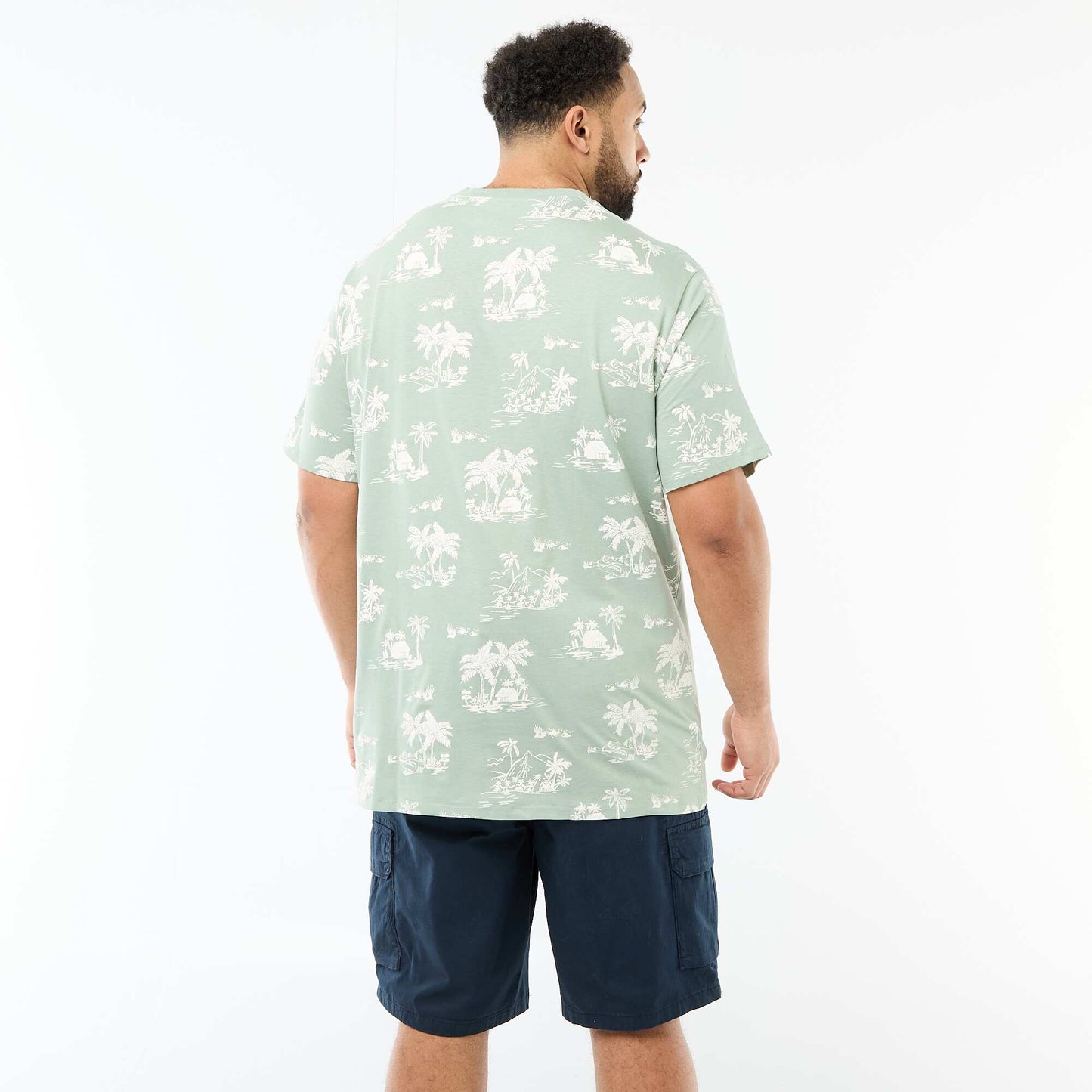 Printed Short-Sleeve Crew Neck T-Shirt GREEN