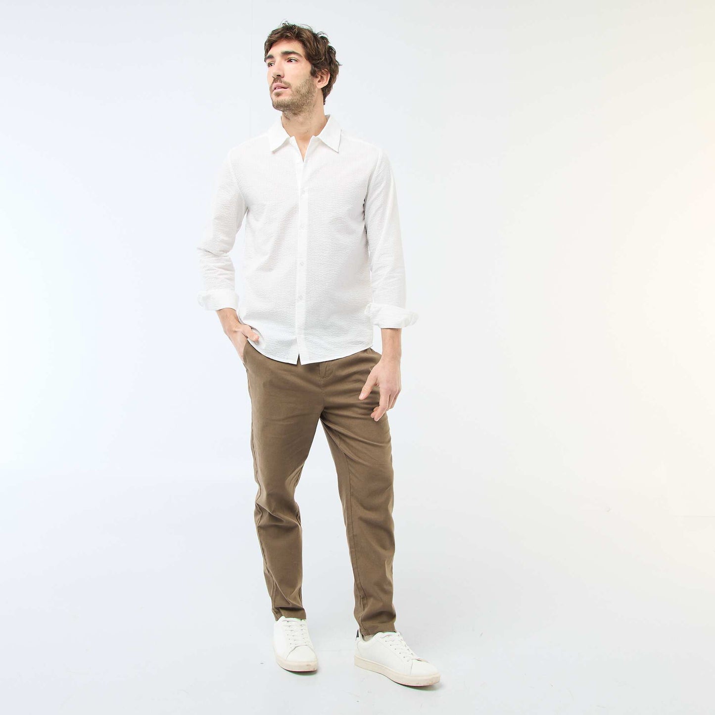 Textured Solid Shirt WHITE
