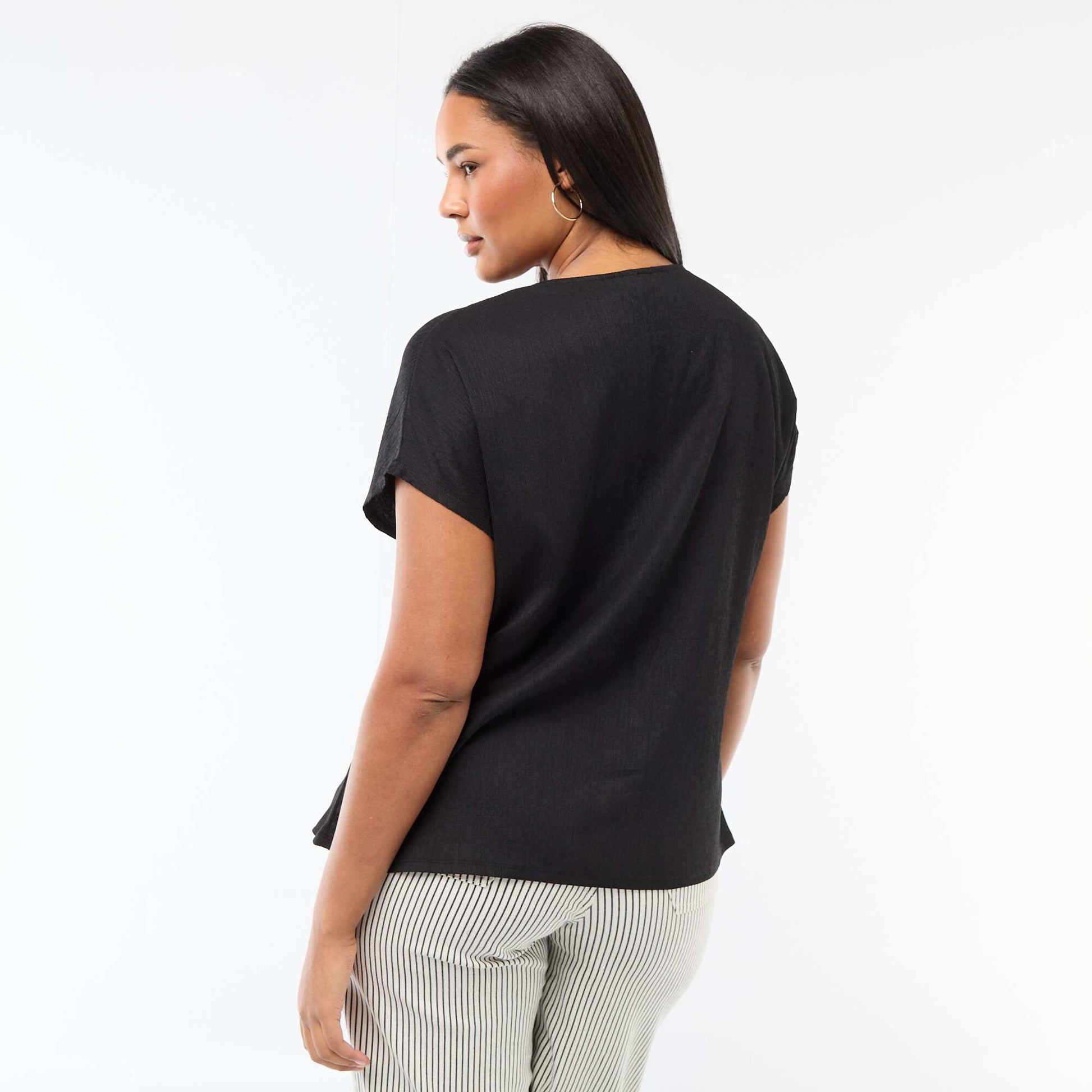 Tank top with gold-tone buttons BLACK