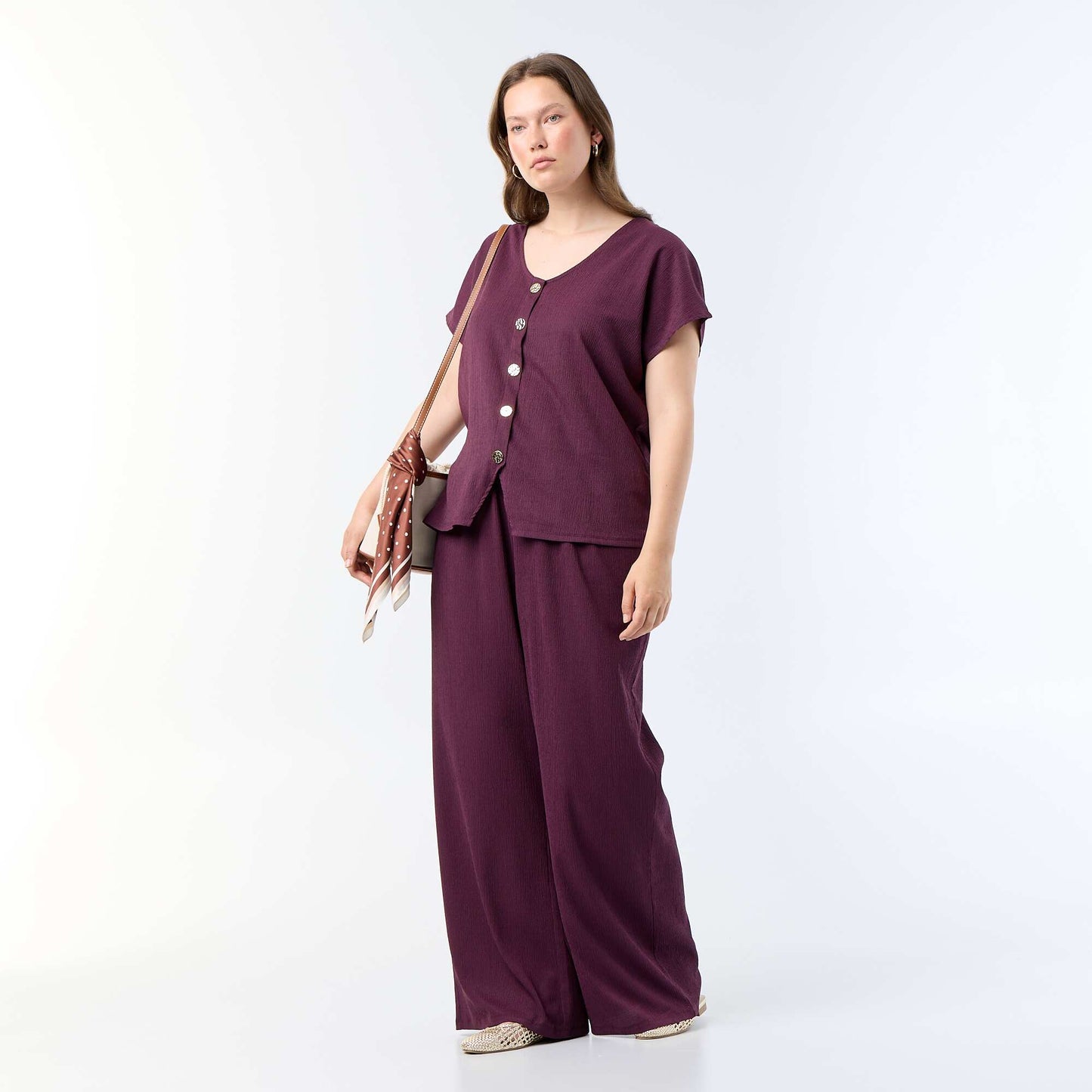 Tank top with gold-tone buttons PURPLE