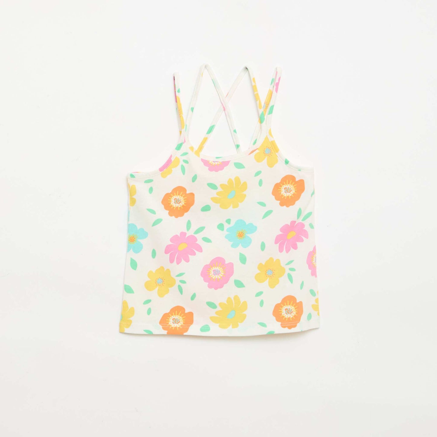 Set of 2 Tank Tops  1 Printed WHITE