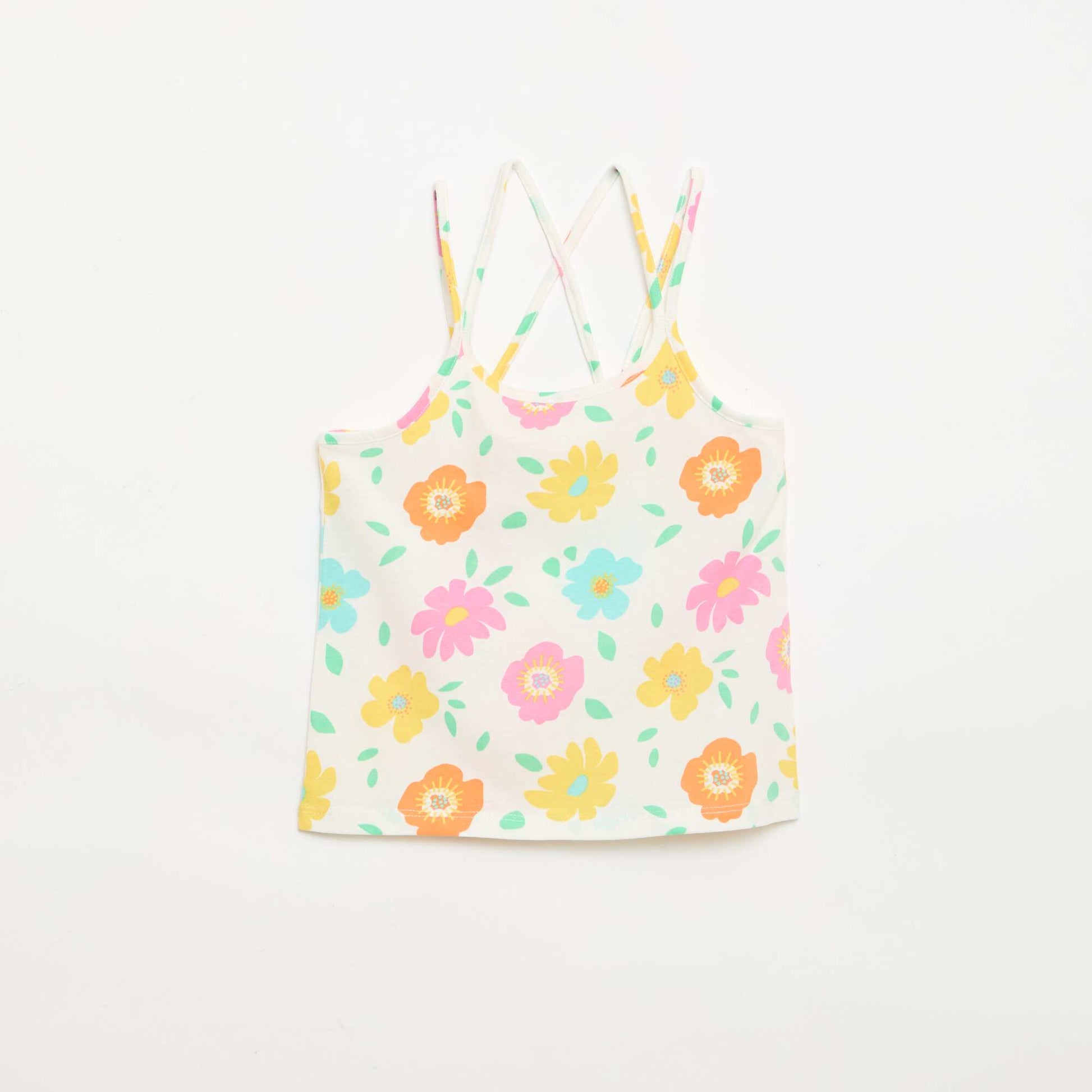 Set of 2 Tank Tops  1 Printed WHITE