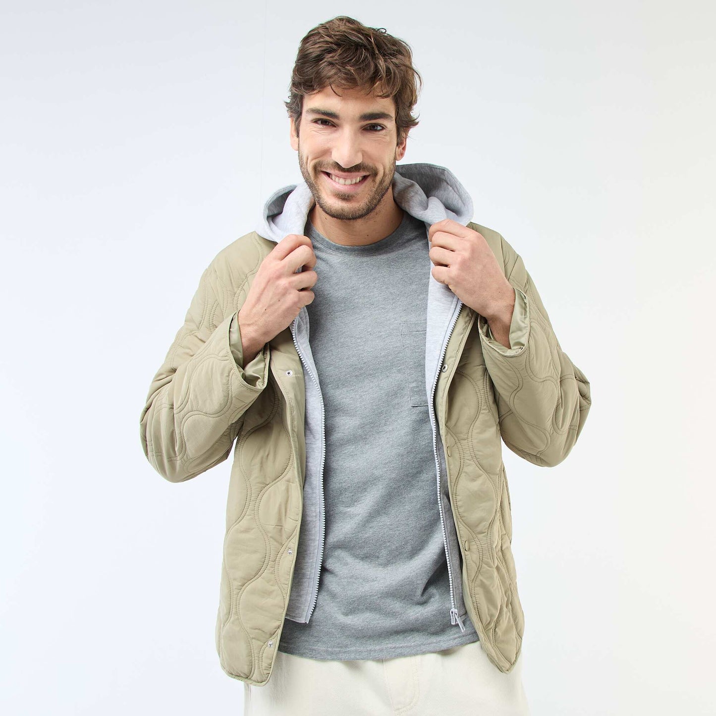 Hooded Jacket with Removable Fleece Bib GREEN