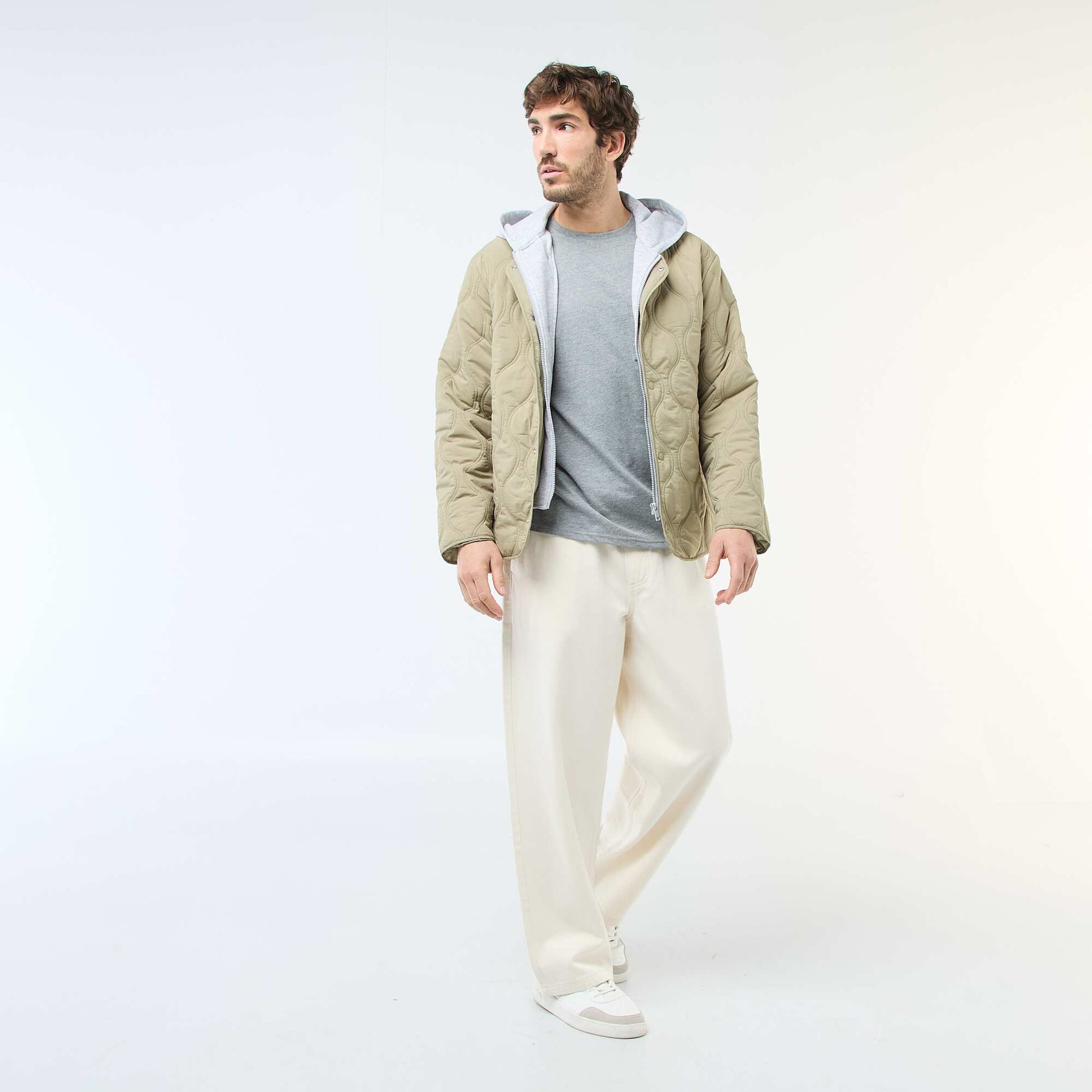 Hooded Jacket with Removable Fleece Bib GREEN