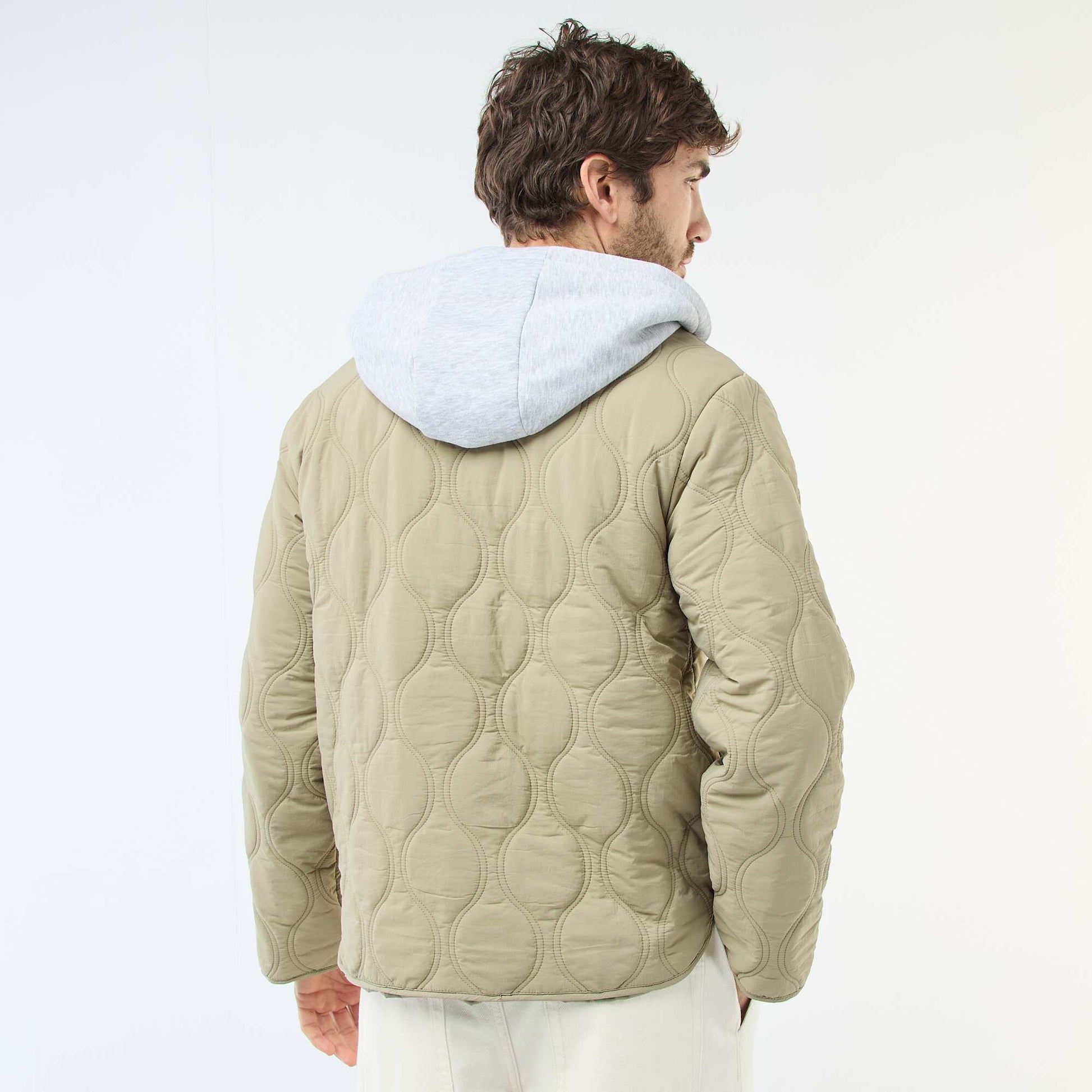 Hooded Jacket with Removable Fleece Bib GREEN