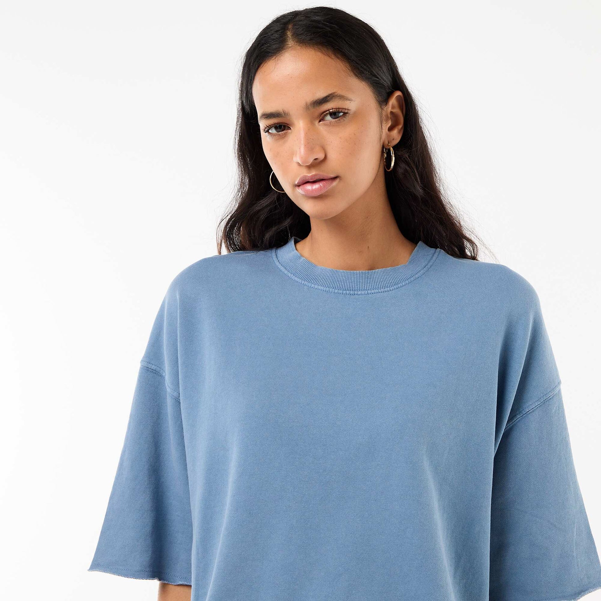 3/4 Sleeve French Terry T-shirt BLUE