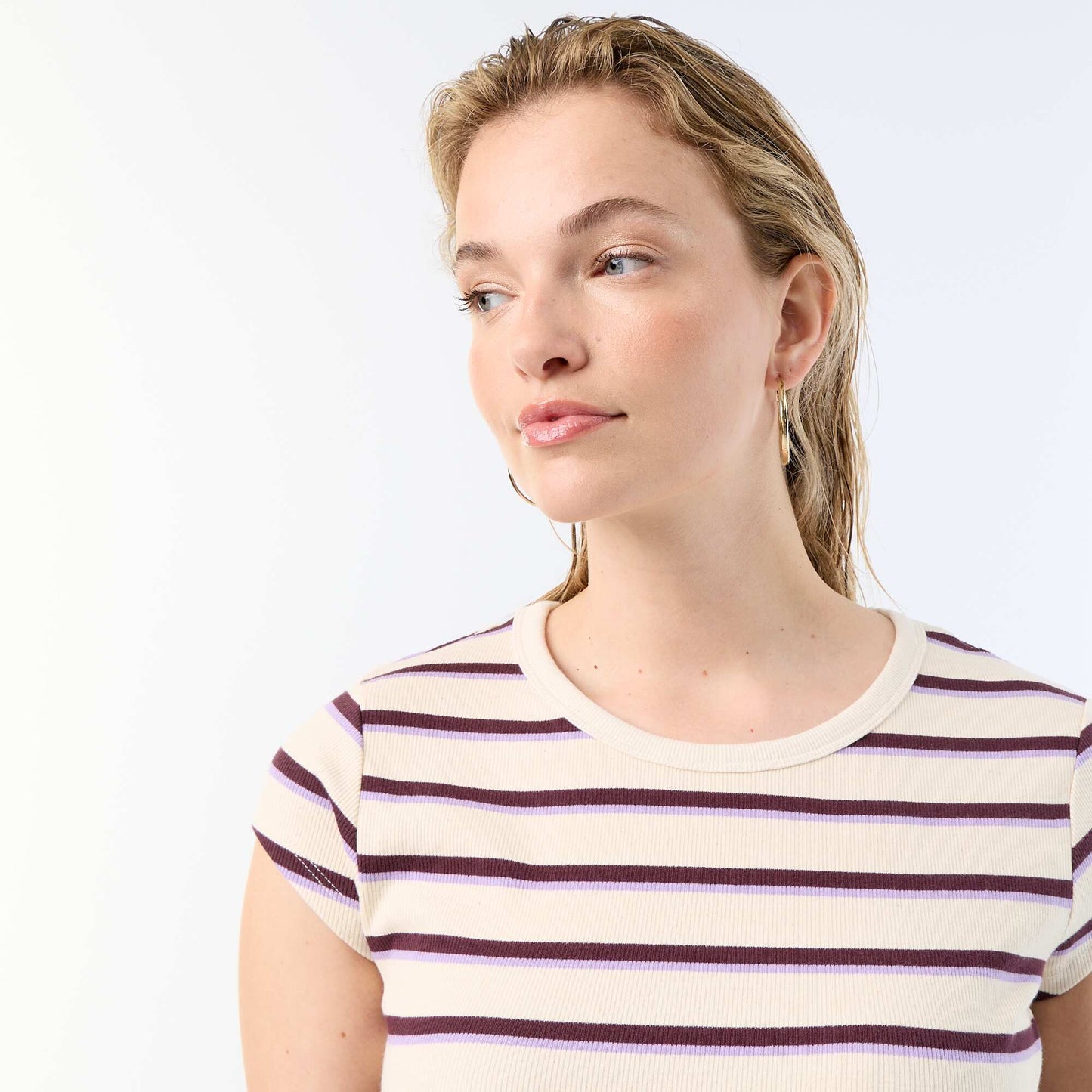 Ribbed Short-Sleeve Jersey T-Shirt WHITE