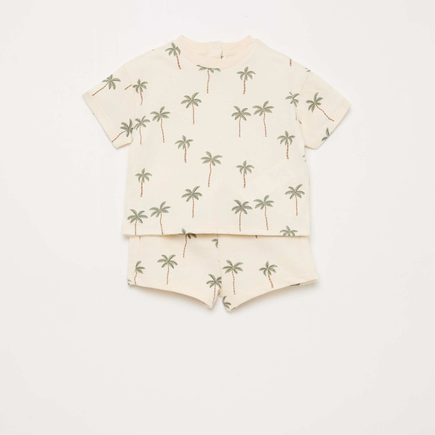 Patterned T-shirt + Shorts Set - 2 pieces WHITE