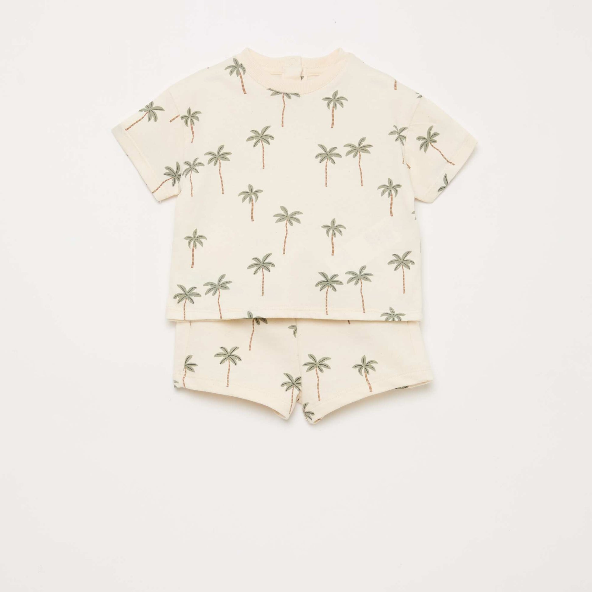 Patterned T-shirt + Shorts Set - 2 pieces WHITE