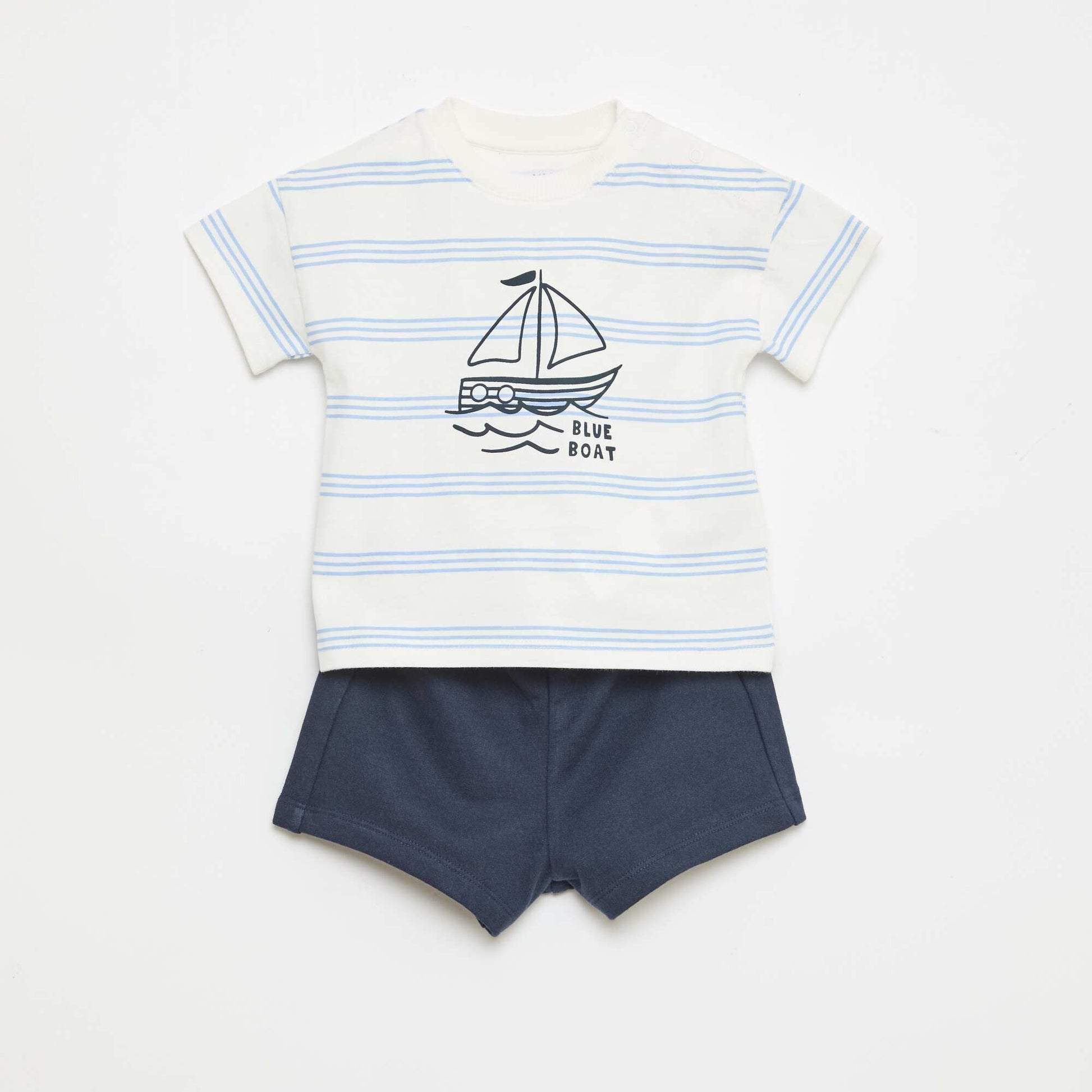 Cotton Summer Pajama Set WHITE