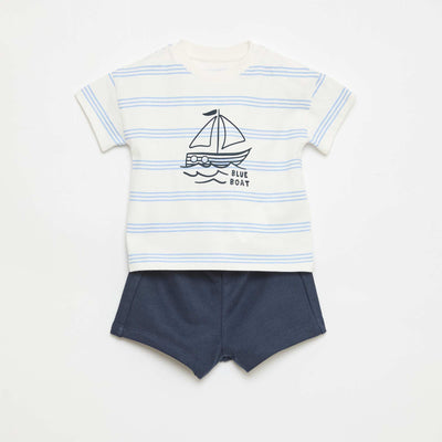 Cotton Summer Pajama Set WHITE