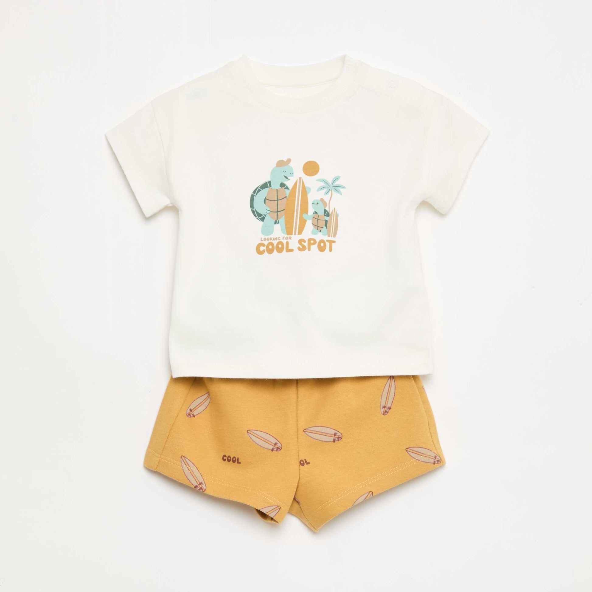 Cotton Summer Pajama Set WHITE