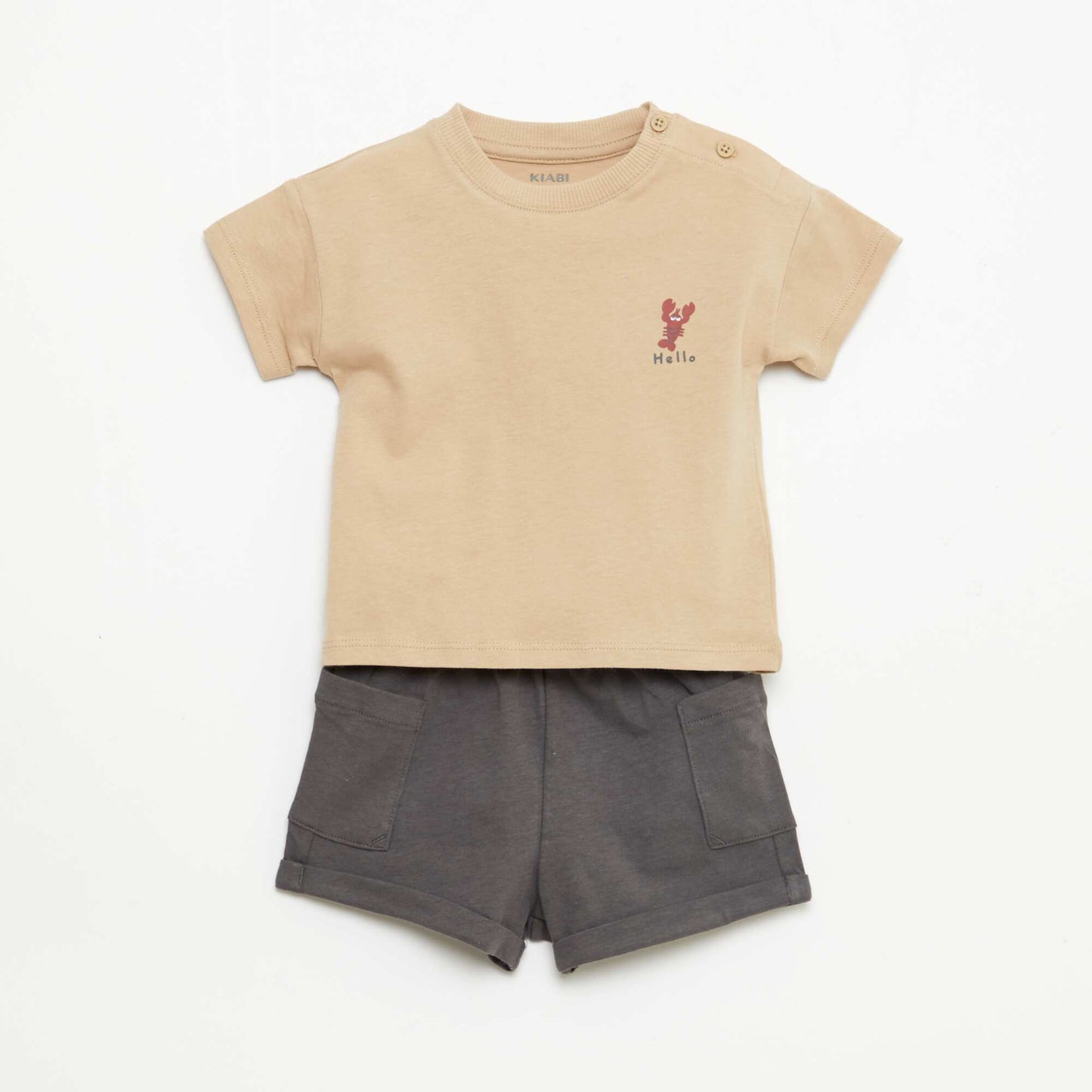 2-Piece Short and T-Shirt Set BEIGE