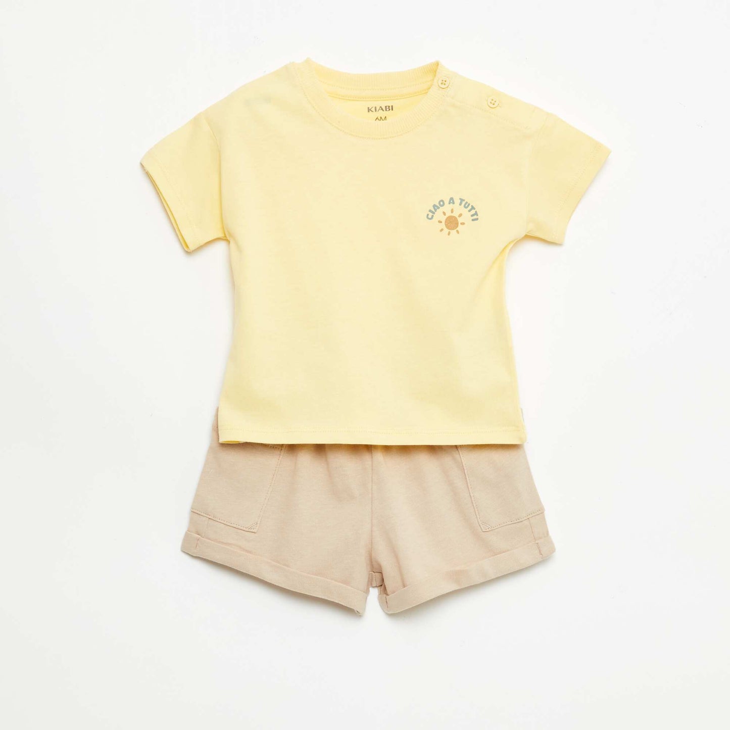2-Piece Short and T-Shirt Set YELLOW