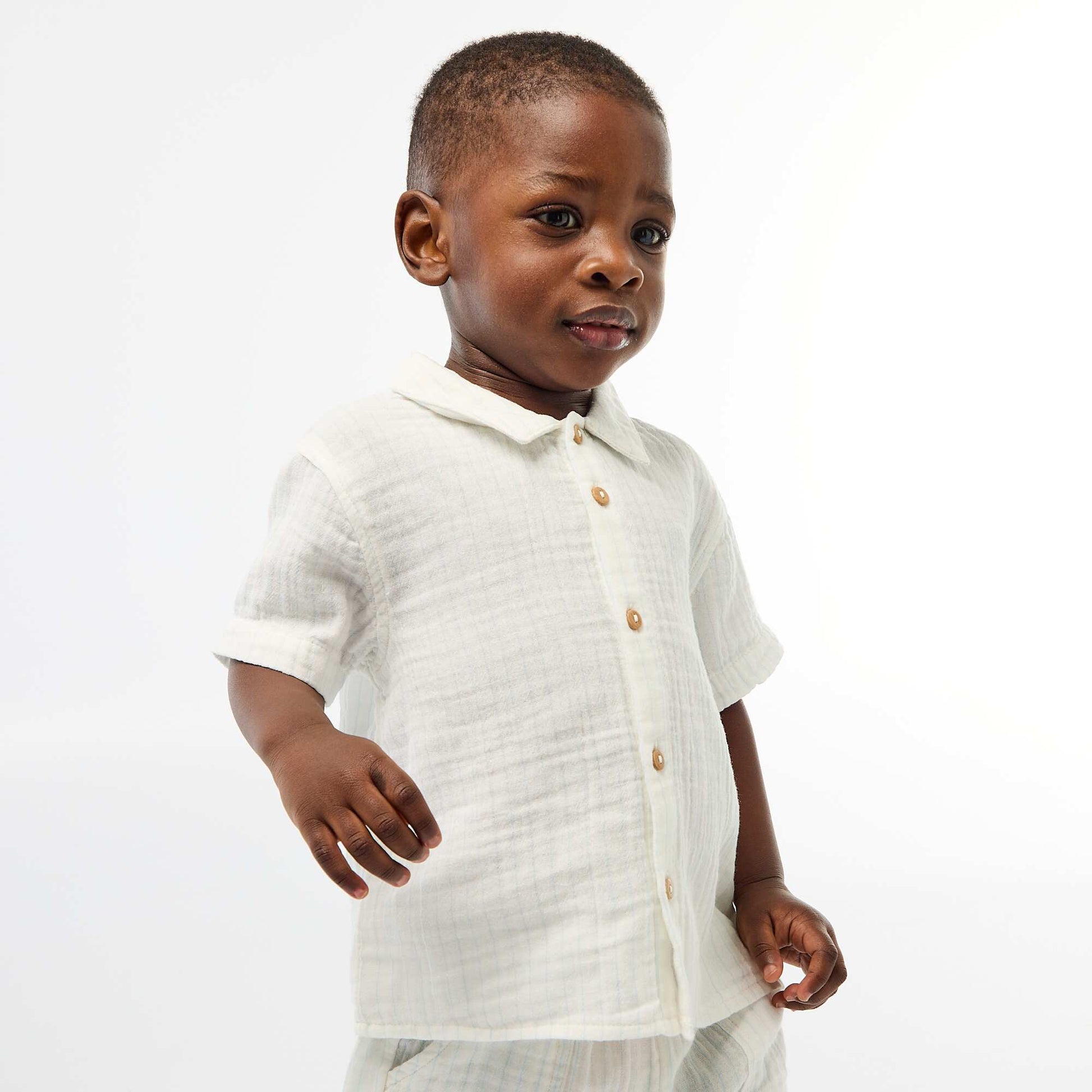 Two-piece shirt and shorts set WHITE