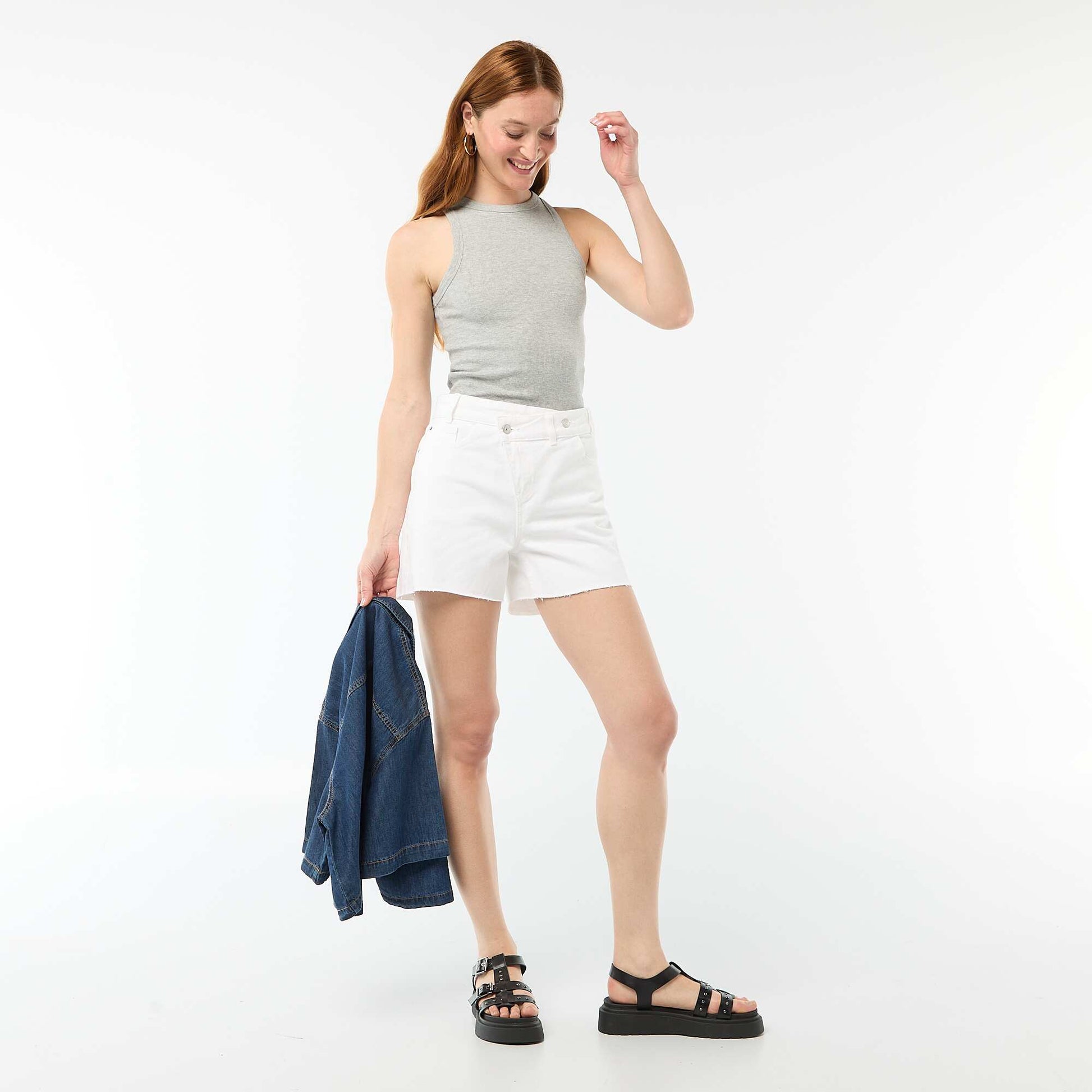 Sleeveless Tank Top with American Armholes GREY