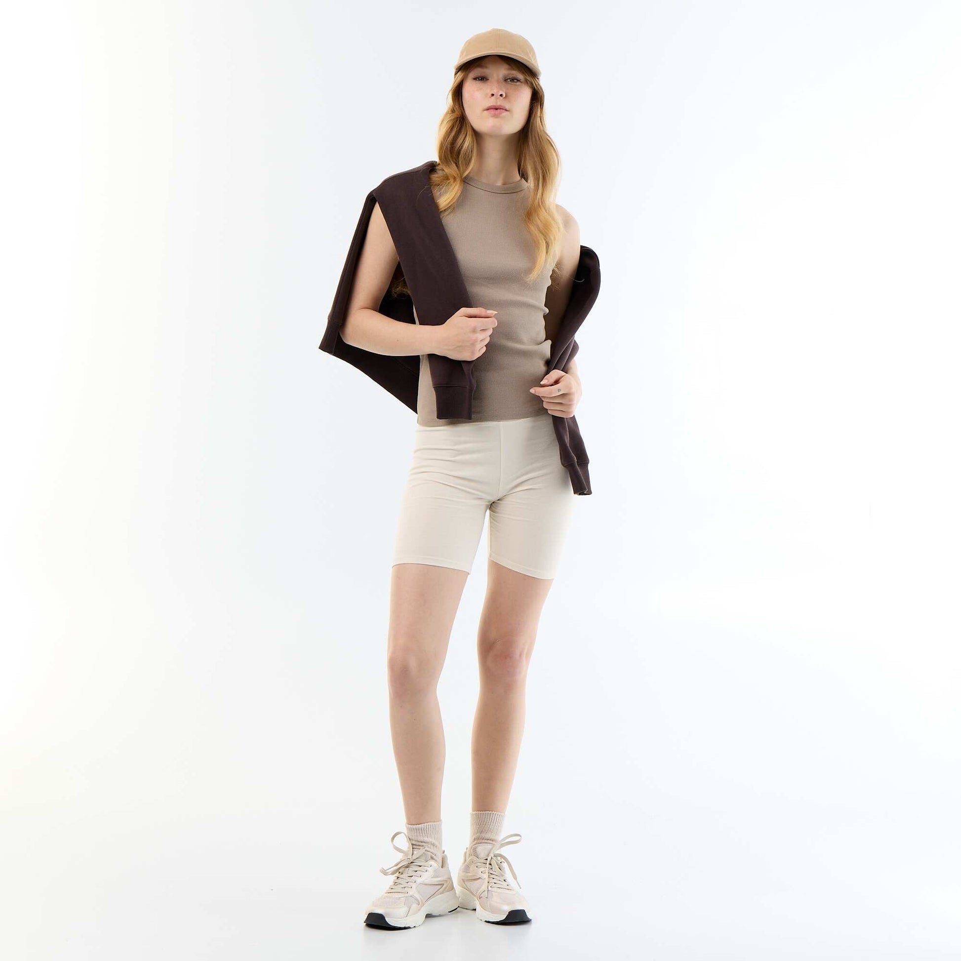 Sleeveless Tank Top with American Armholes BROWN