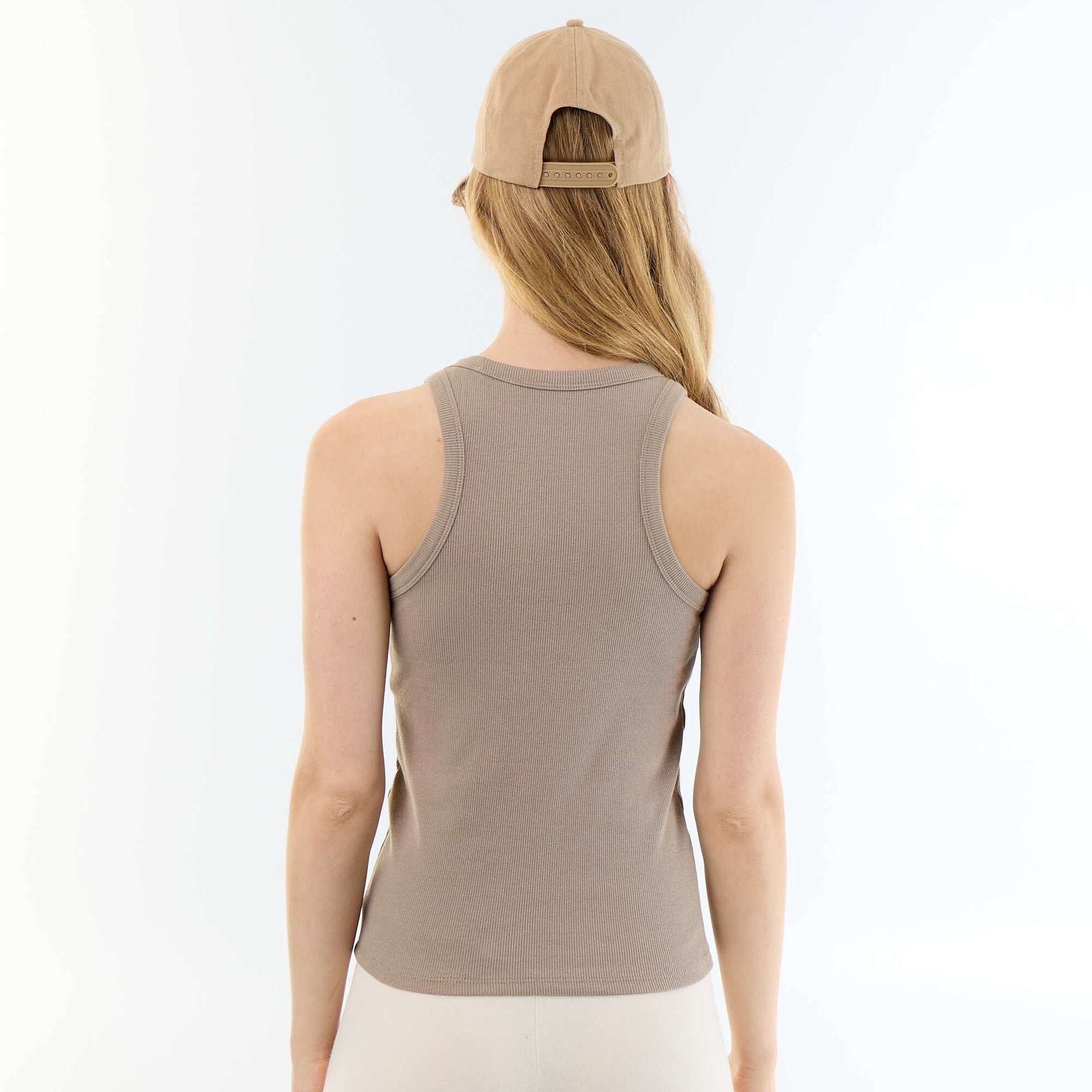 Sleeveless Tank Top with American Armholes BROWN