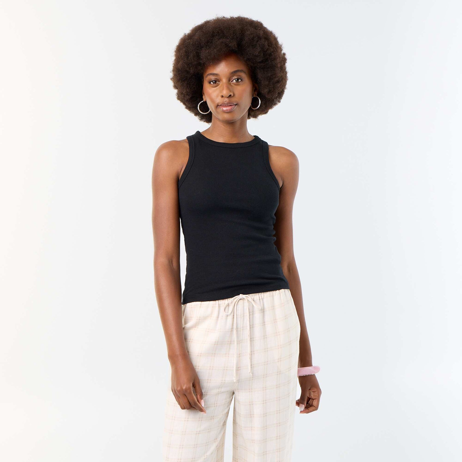Sleeveless Tank Top with American Armholes BLACK