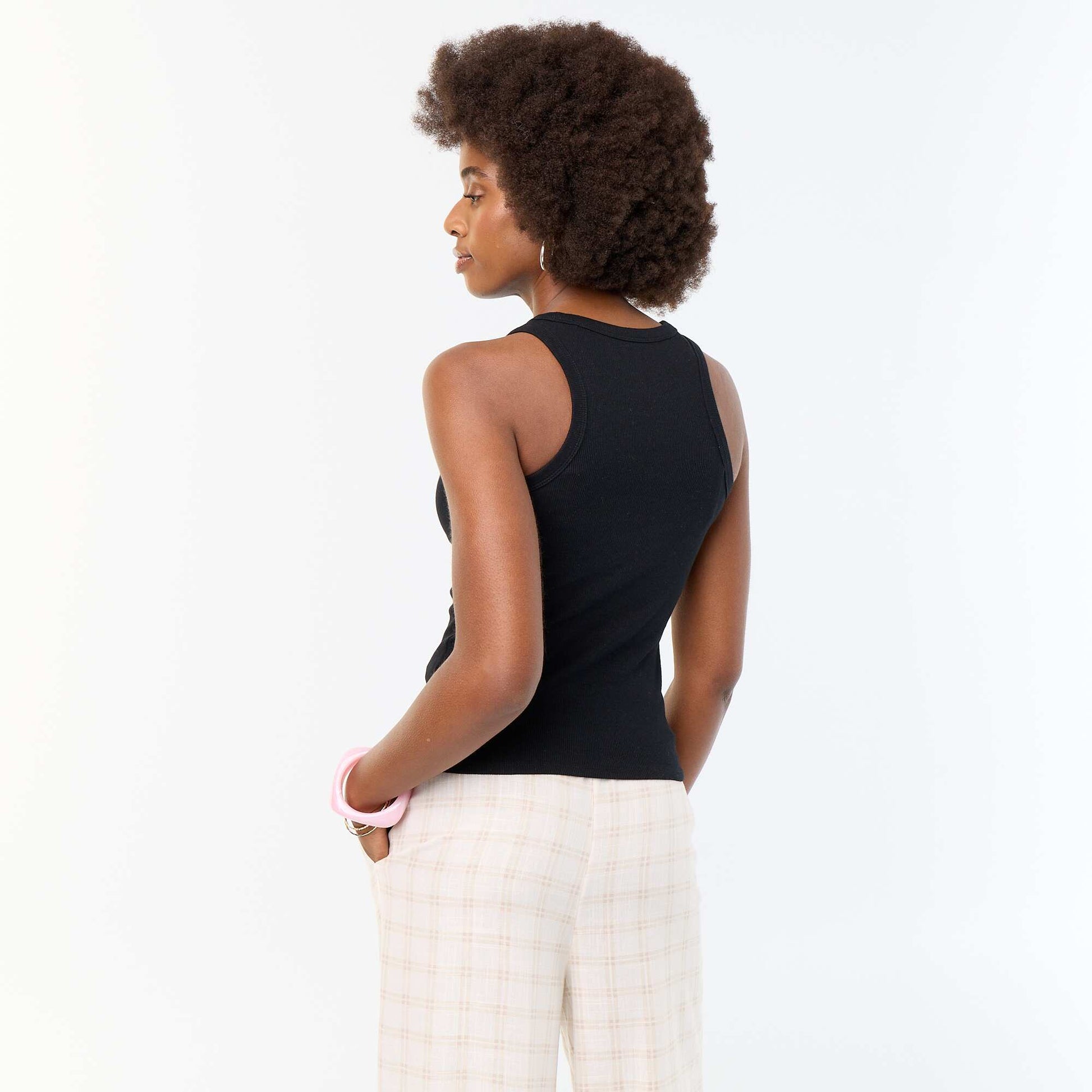 Sleeveless Tank Top with American Armholes BLACK