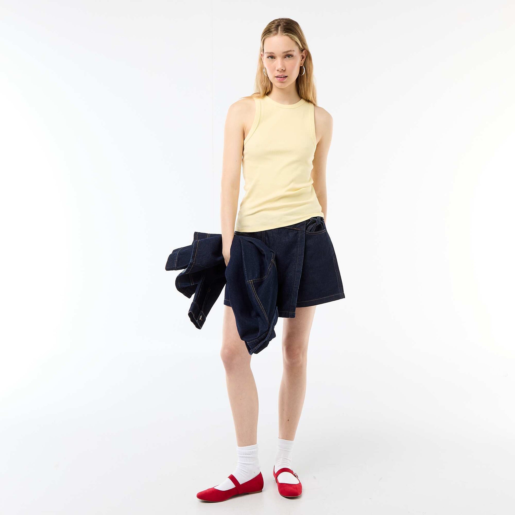 Sleeveless Tank Top with American Armholes YELLOW