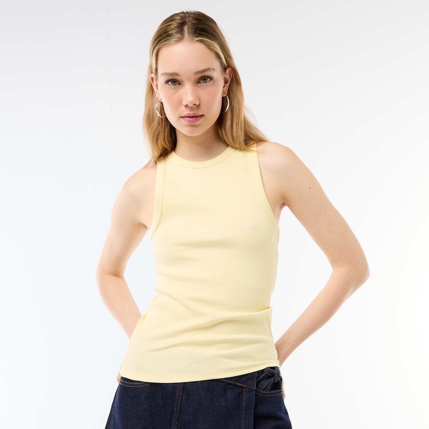 Sleeveless Tank Top with American Armholes YELLOW