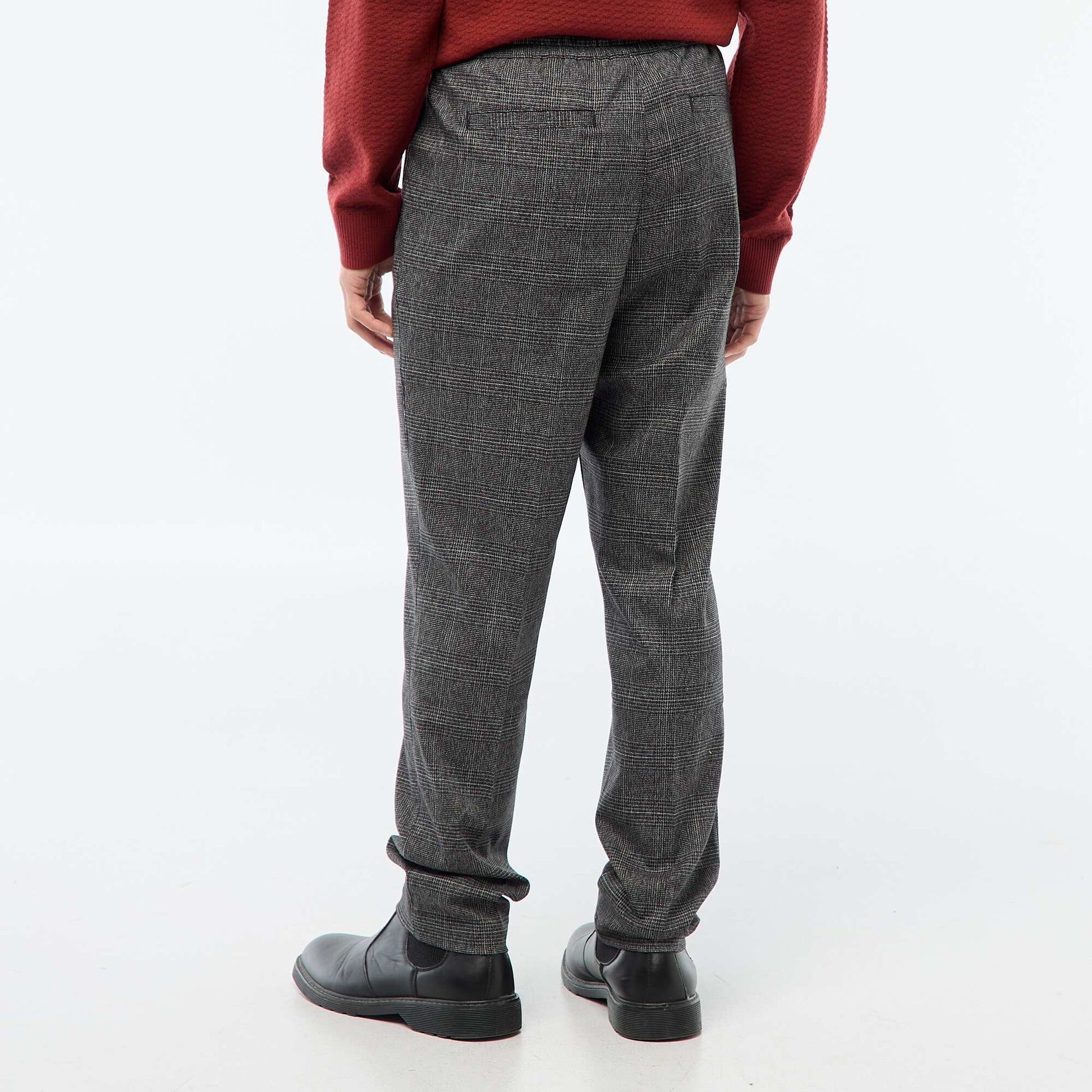 Checked Jogger-Style Trousers BLACK