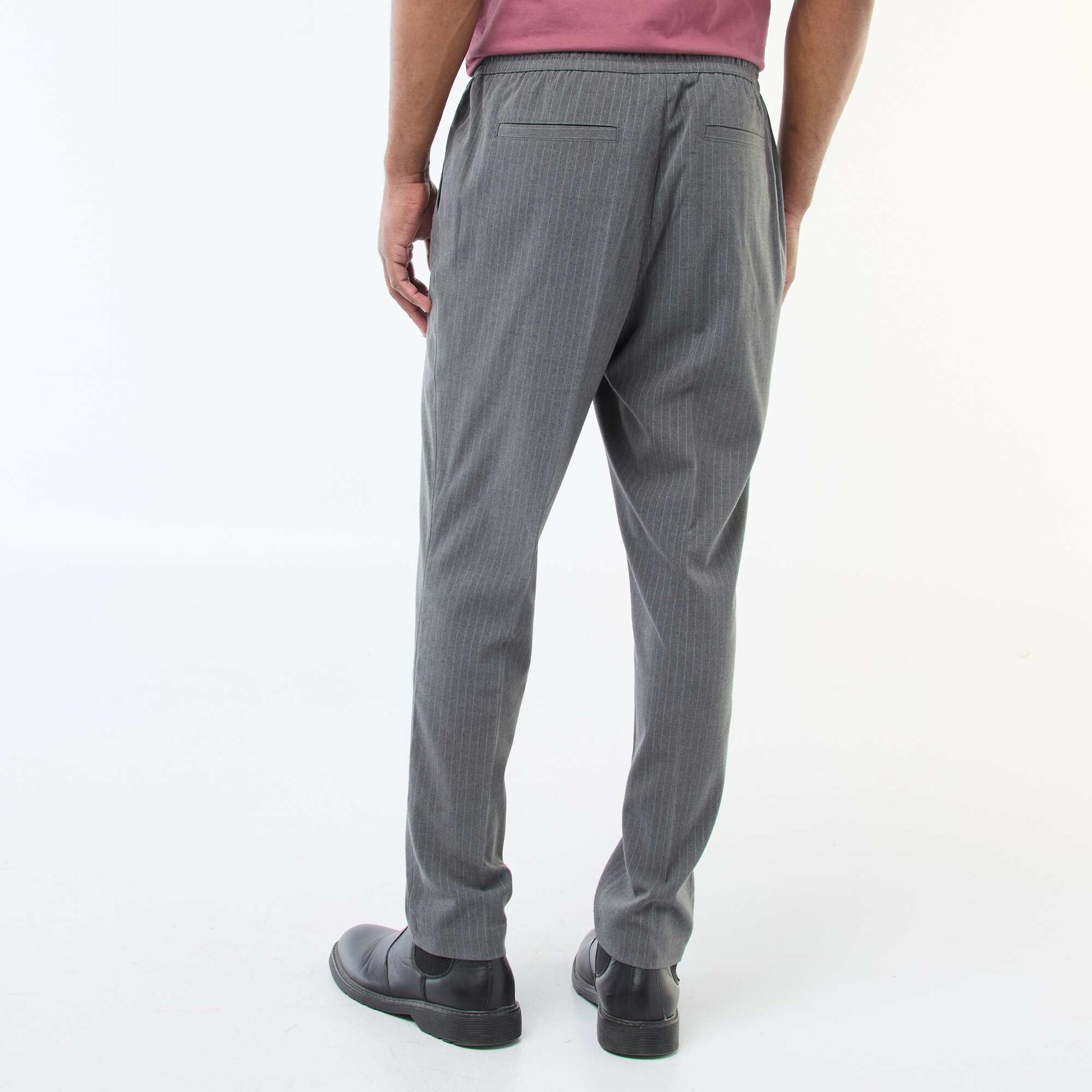 Pinstripe City Trousers BLACK