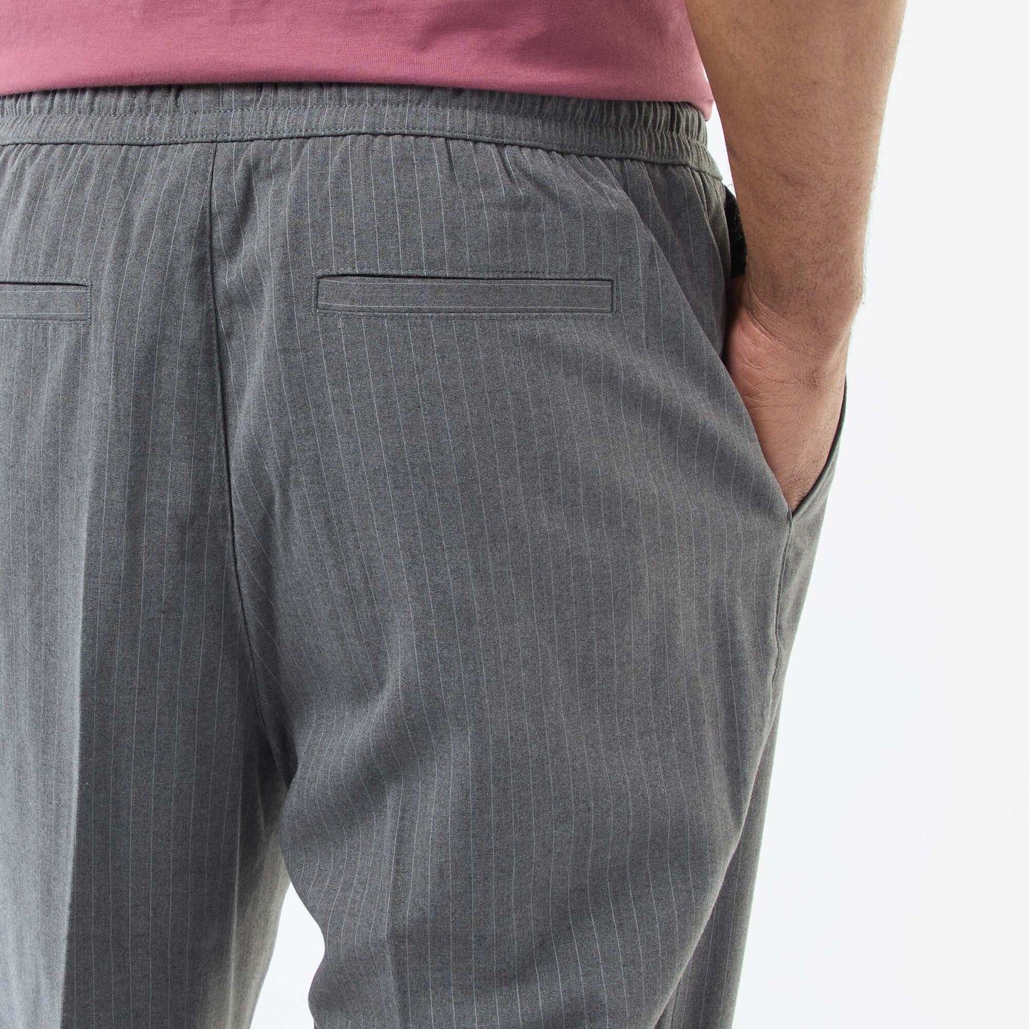 Pinstripe City Trousers BLACK