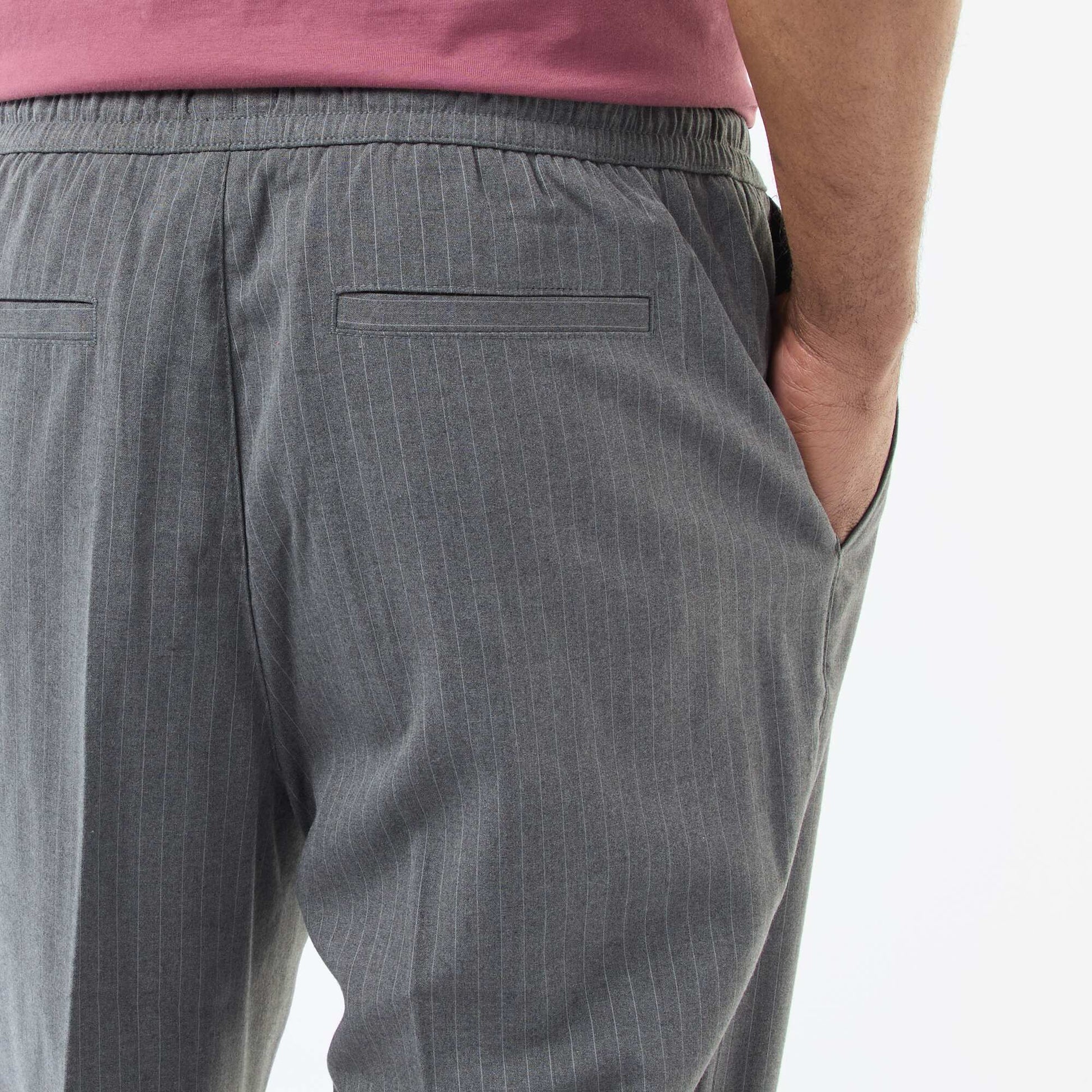 Pinstripe City Trousers BLACK
