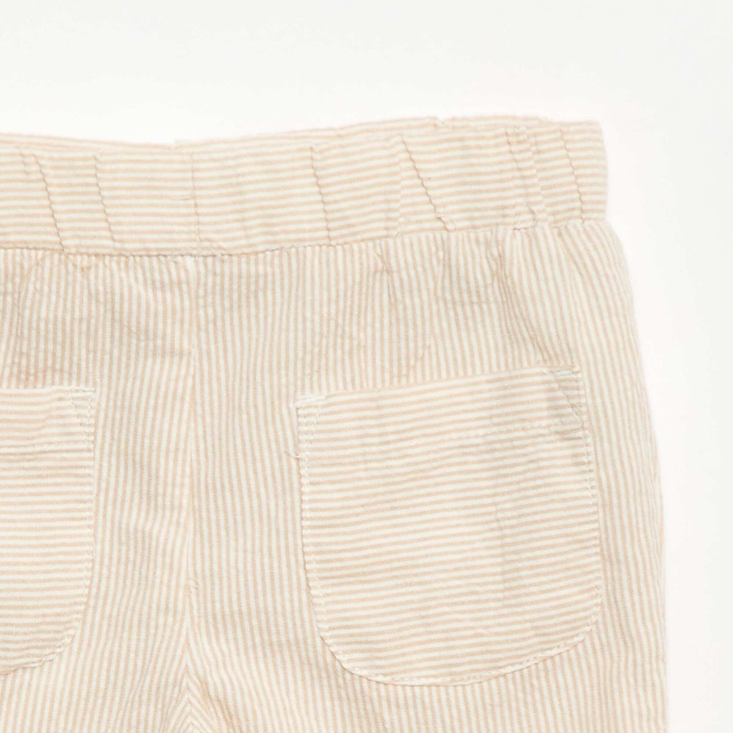 Ribbed knit trousers with elasticated waist BEIGE