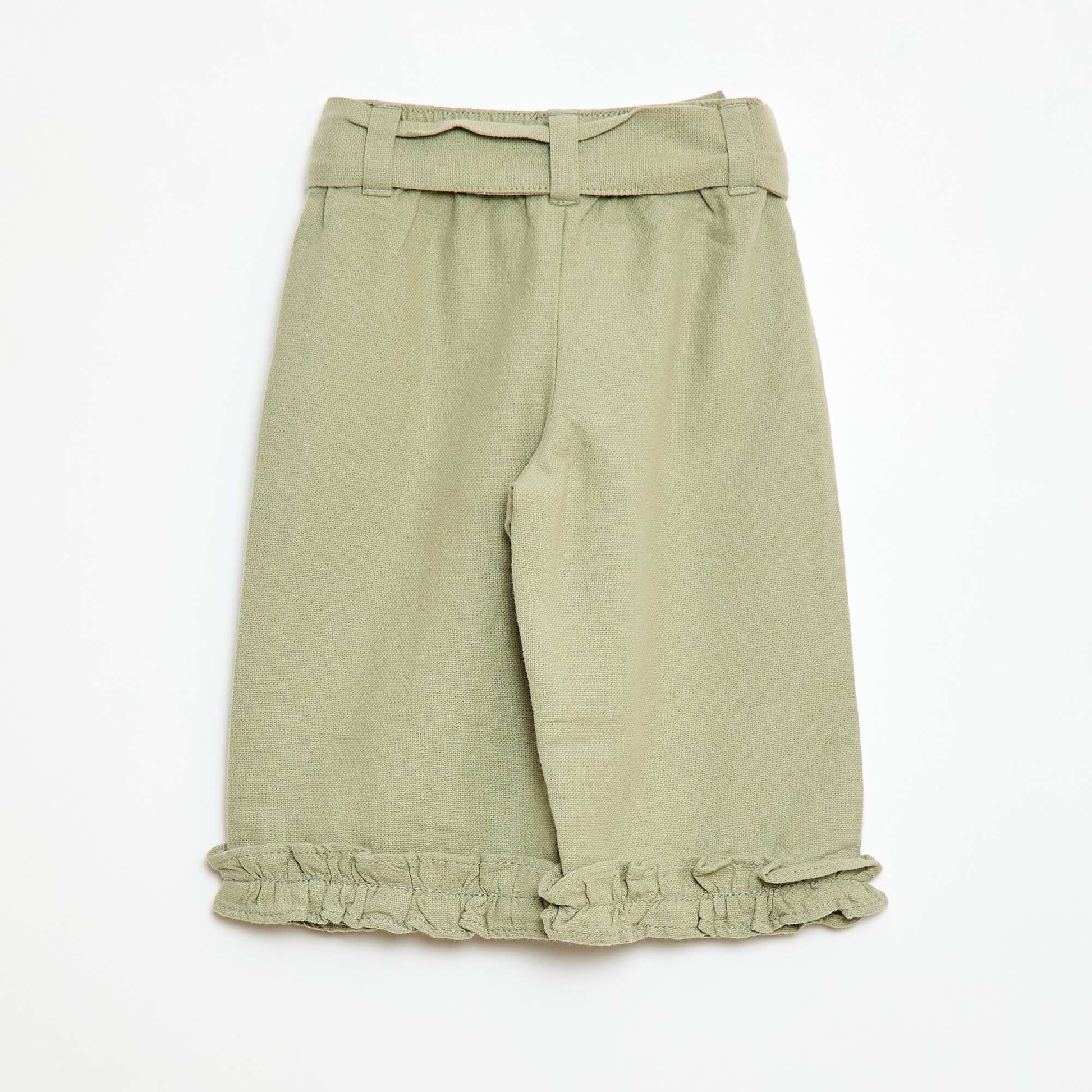 Mixed Linen Trousers GREEN