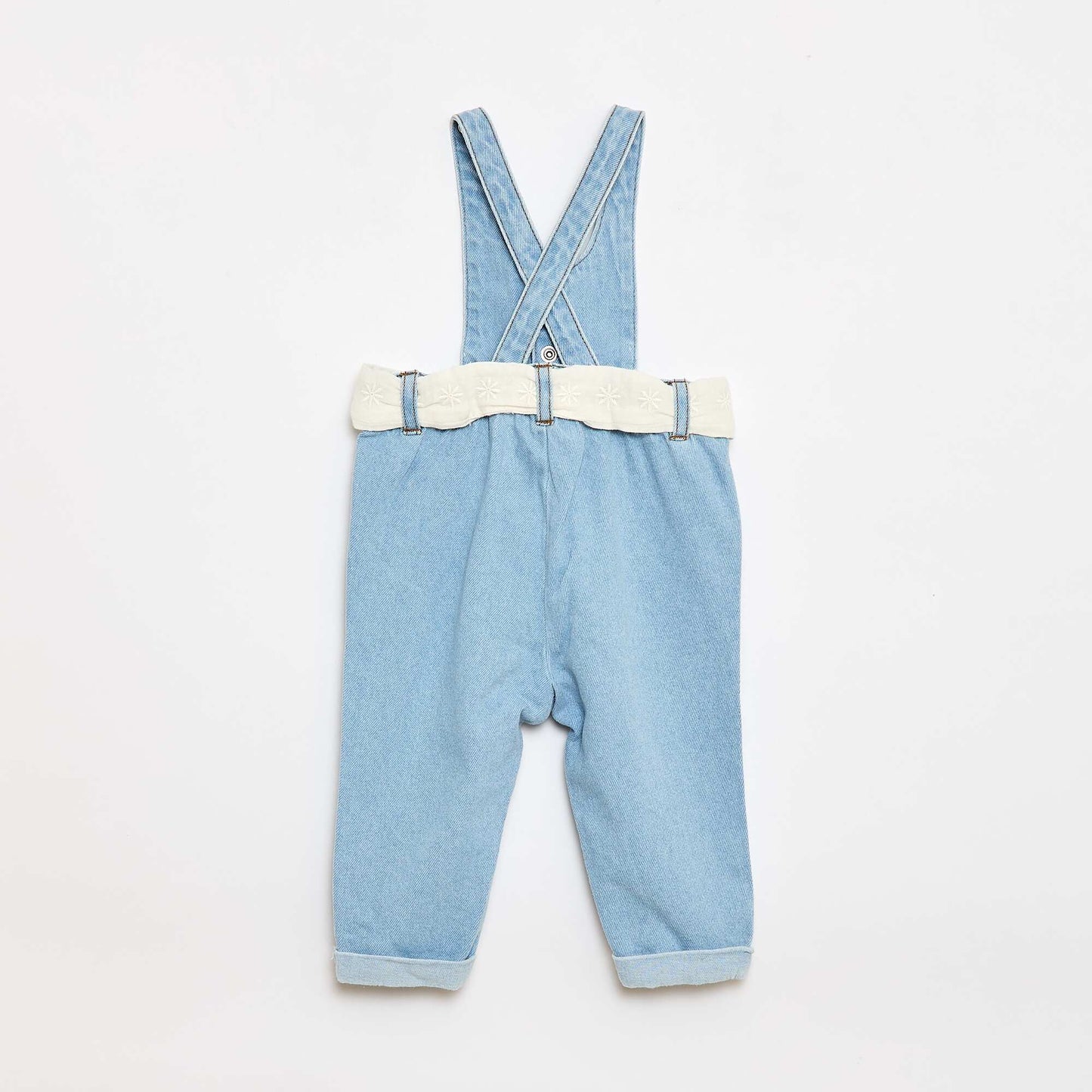 Long Denim Overalls WHITE