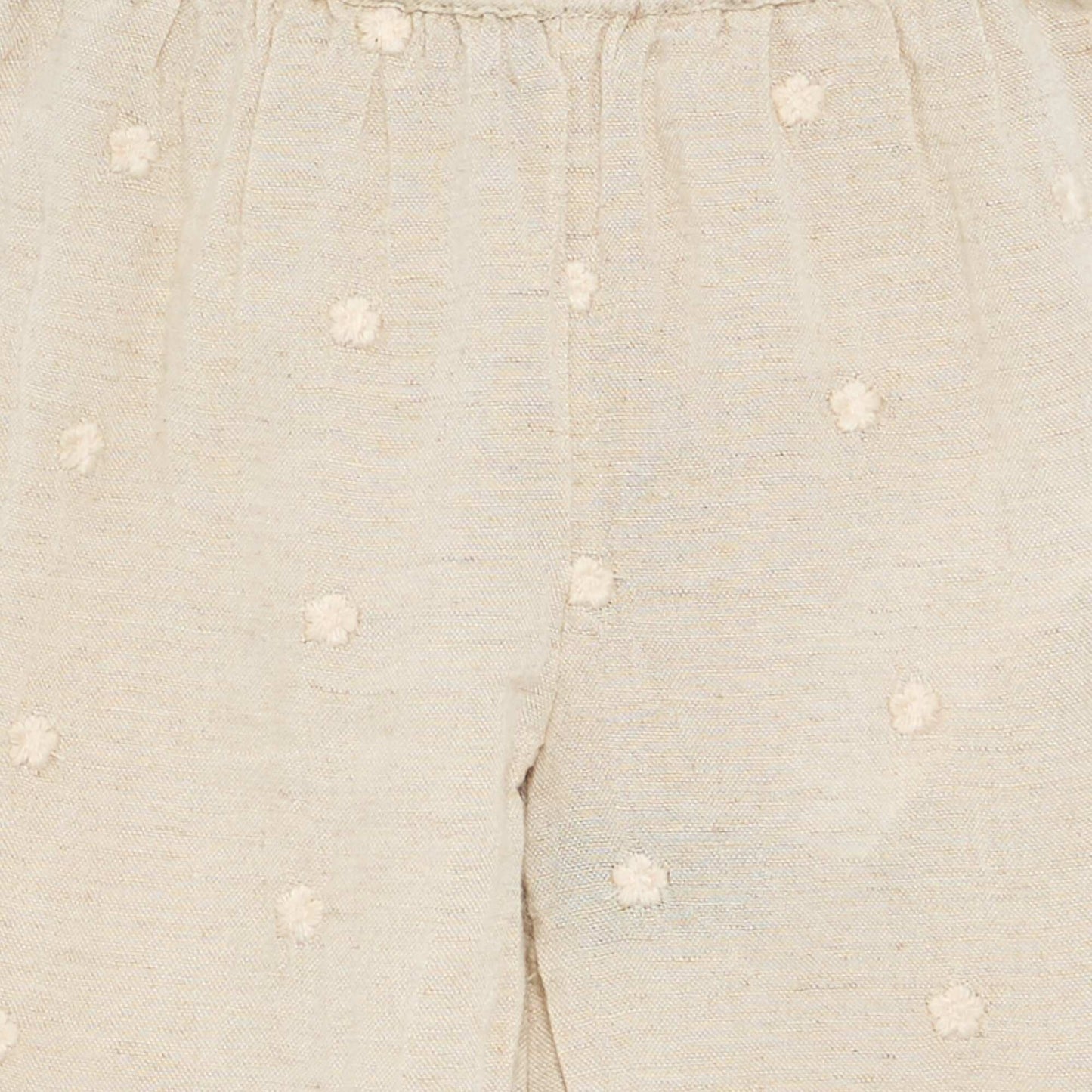 Trousers with floral embroidery BEIGE