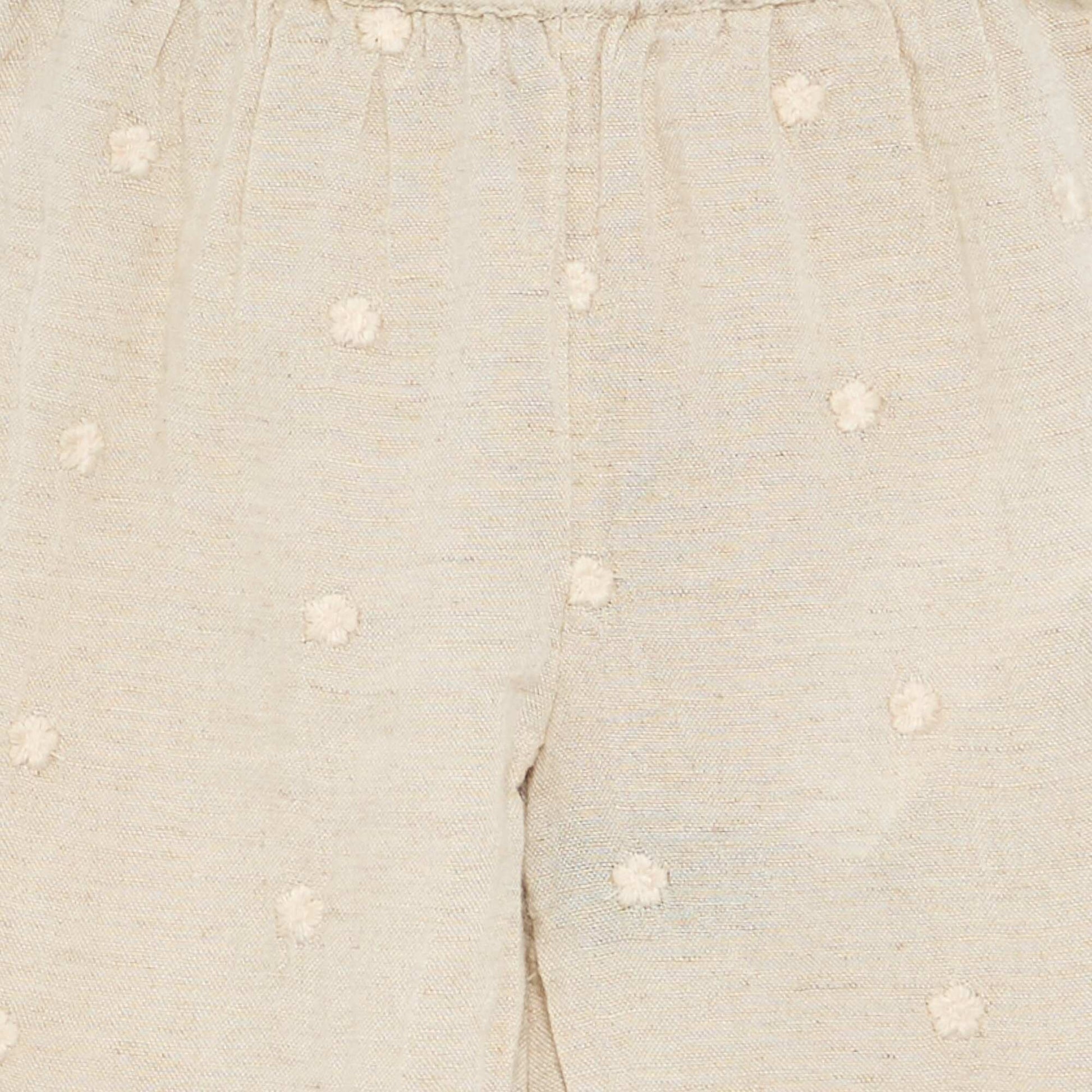 Trousers with floral embroidery BEIGE