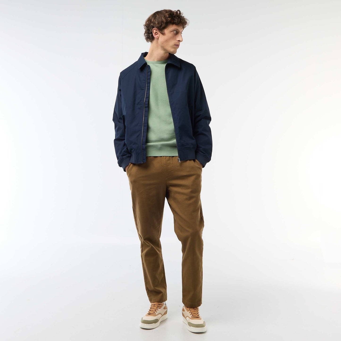 Honeycomb Knit Sweater GREEN