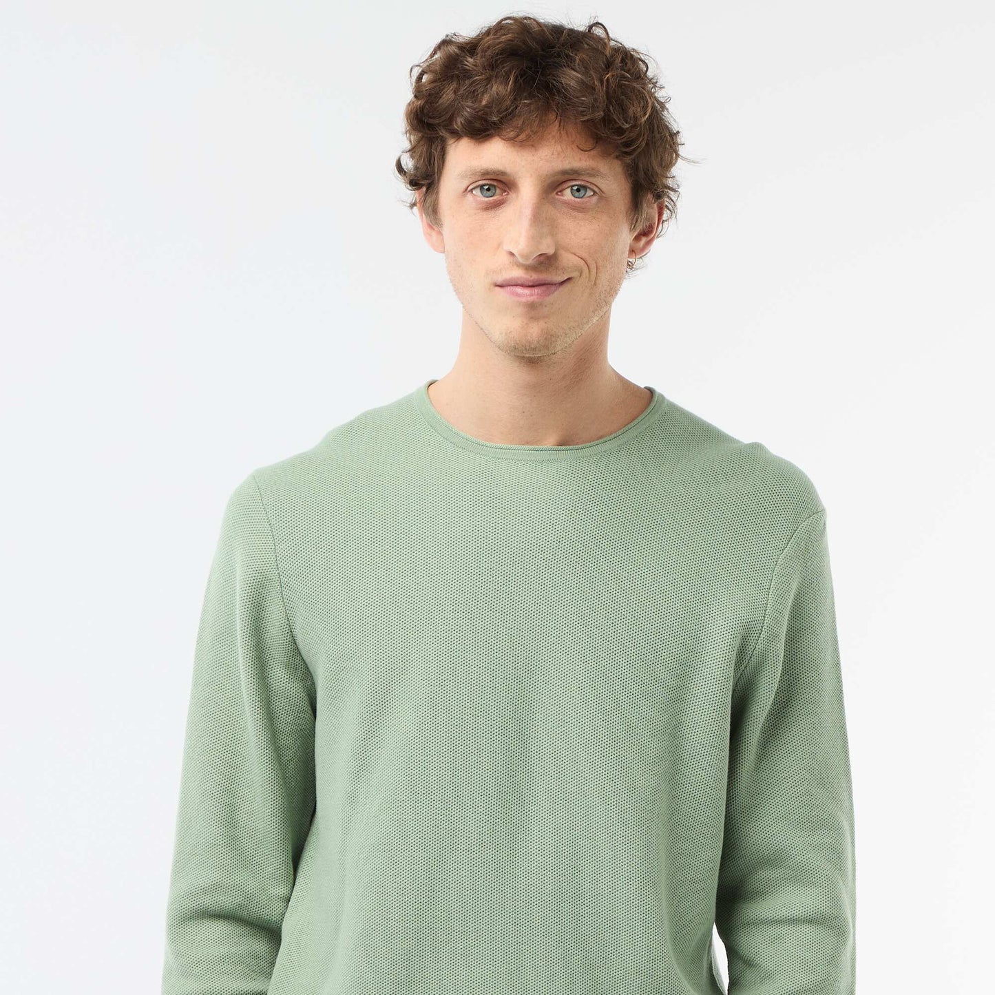 Honeycomb Knit Sweater GREEN